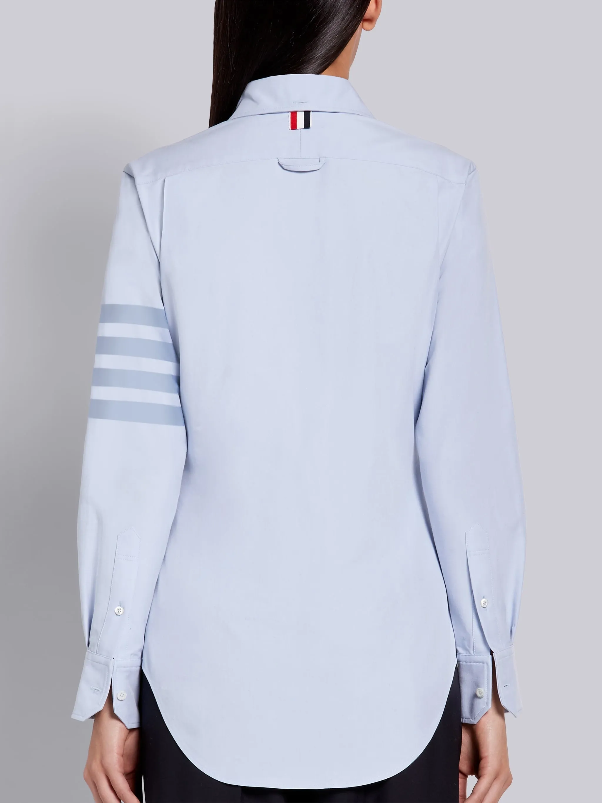 SUPIMA COTTON OXFORD SATIN WEAVE 4-BAR LONG SLEEVE ROUND COLLAR SHIRT sold by Thom Browne product image thumbnail 3