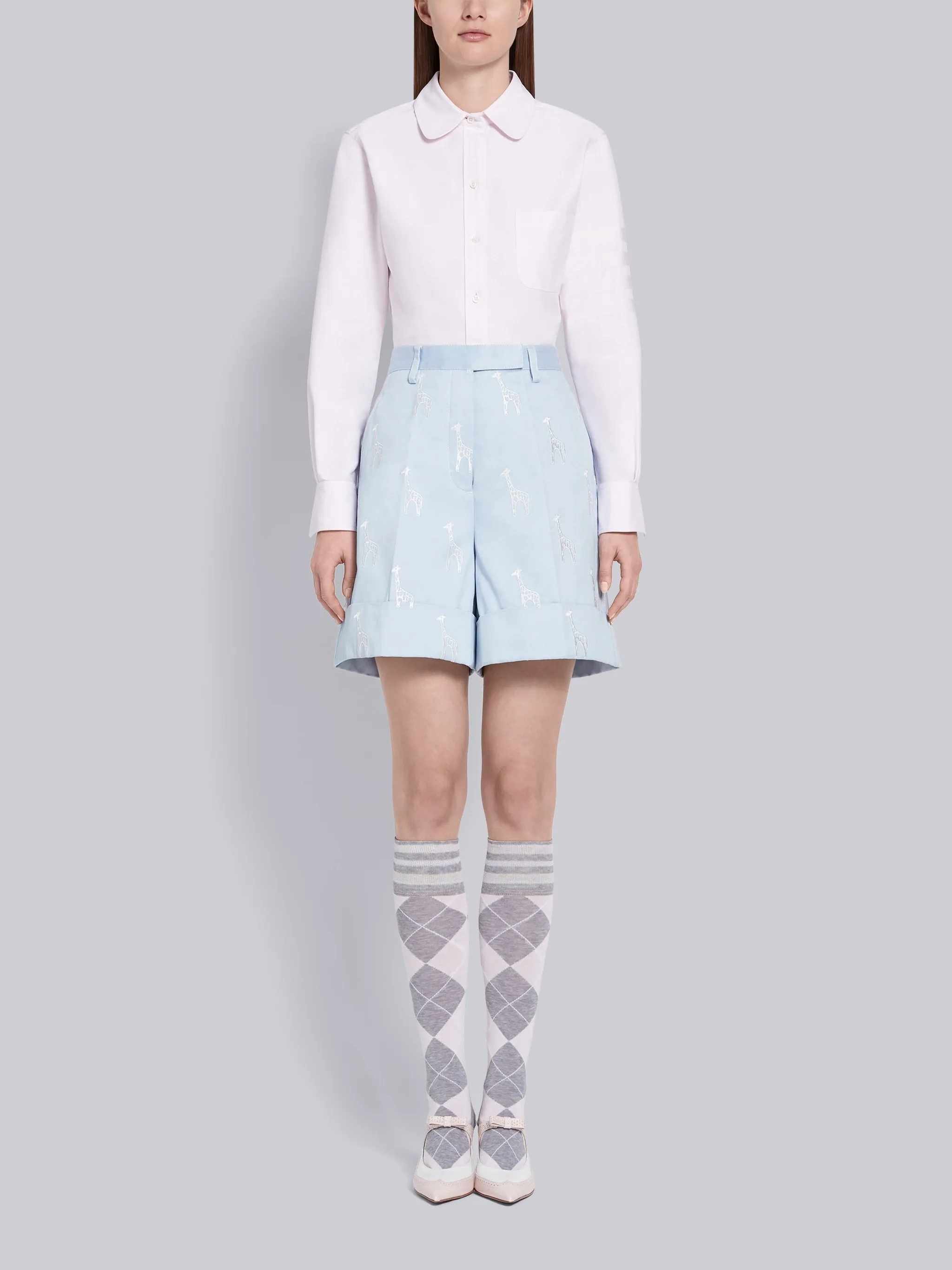 SUPIMA COTTON OXFORD SATIN WEAVE 4-BAR LONG SLEEVE ROUND COLLAR SHIRT sold by Thom Browne product image thumbnail 5