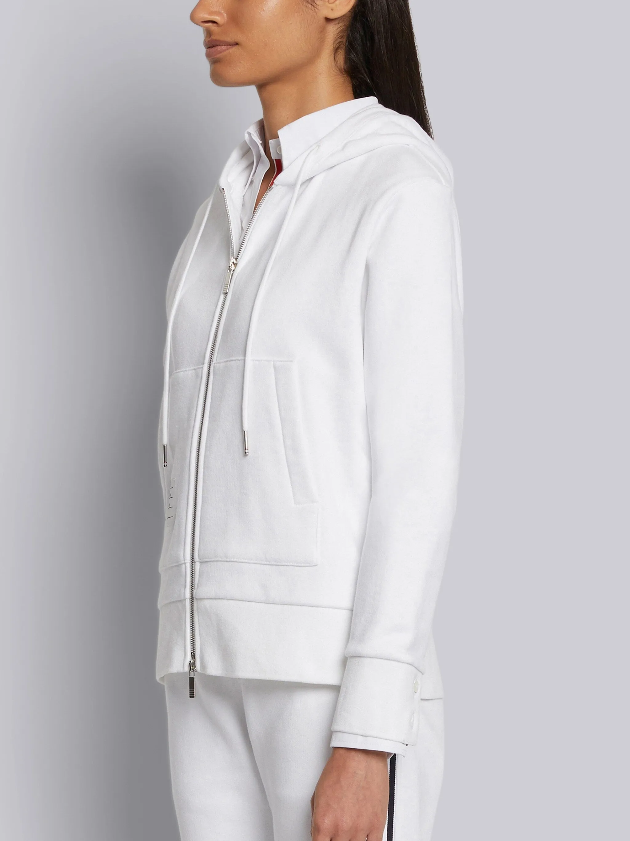 CLASSIC LOOPBACK STRIPE FULL ZIP HOODIE sold by Thom Browne product image thumbnail 5