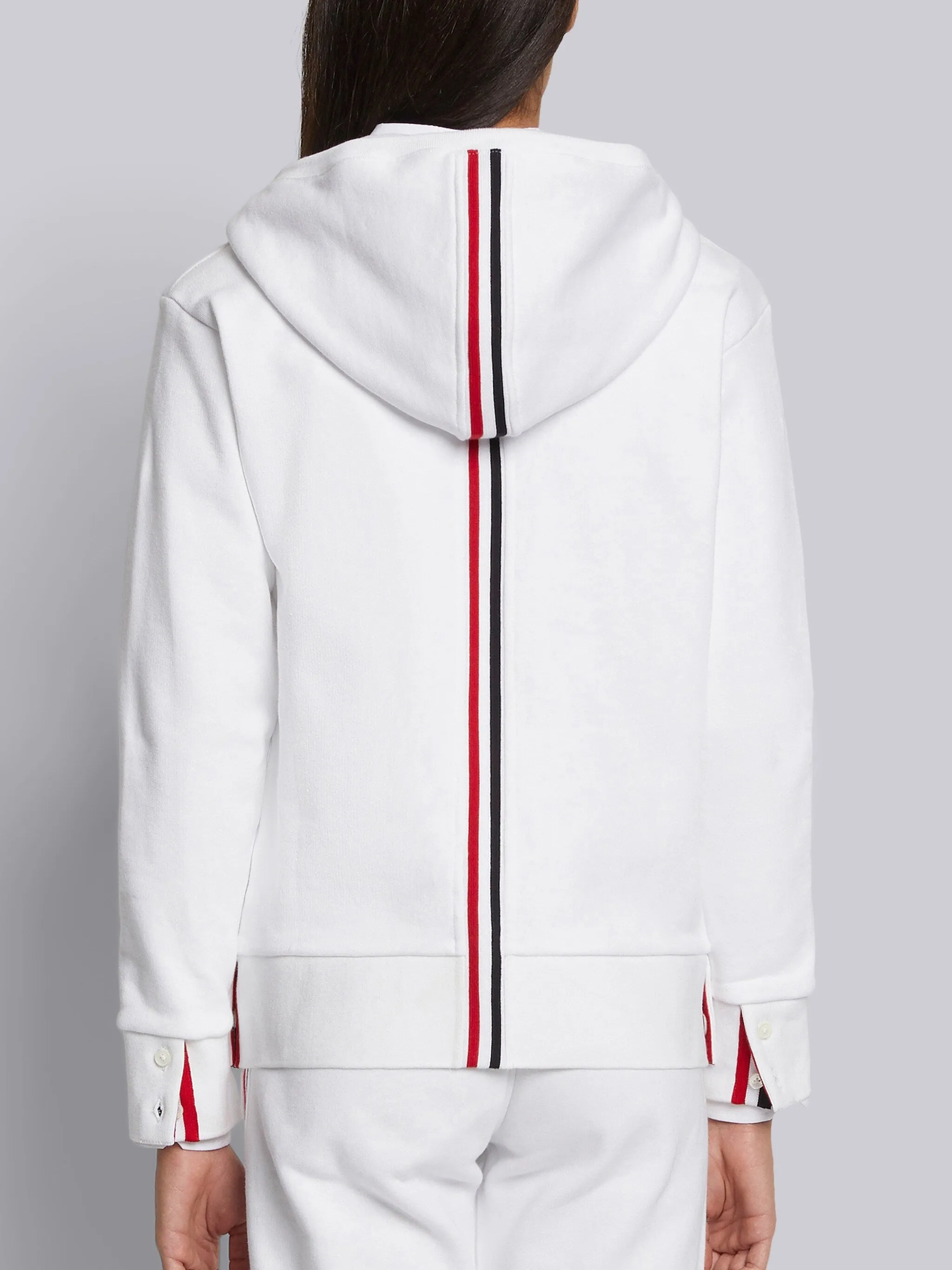 CLASSIC LOOPBACK STRIPE FULL ZIP HOODIE sold by Thom Browne product image thumbnail 2