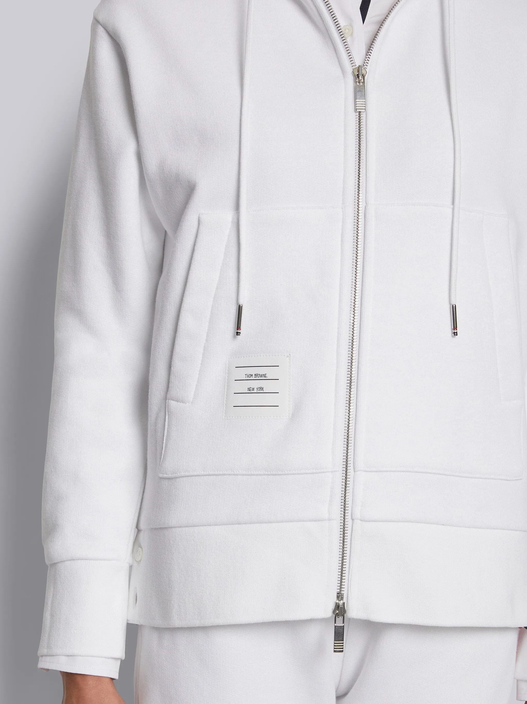 CLASSIC LOOPBACK STRIPE FULL ZIP HOODIE sold by Thom Browne product image thumbnail 4