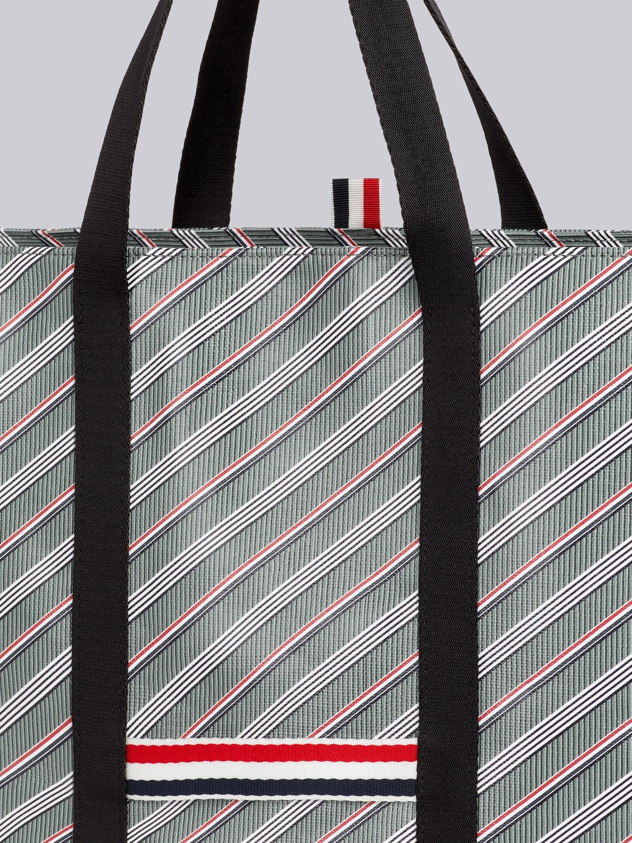 STRIPED LEATHER-TRIM TOTE BAG sold by Thom Browne product image thumbnail 5