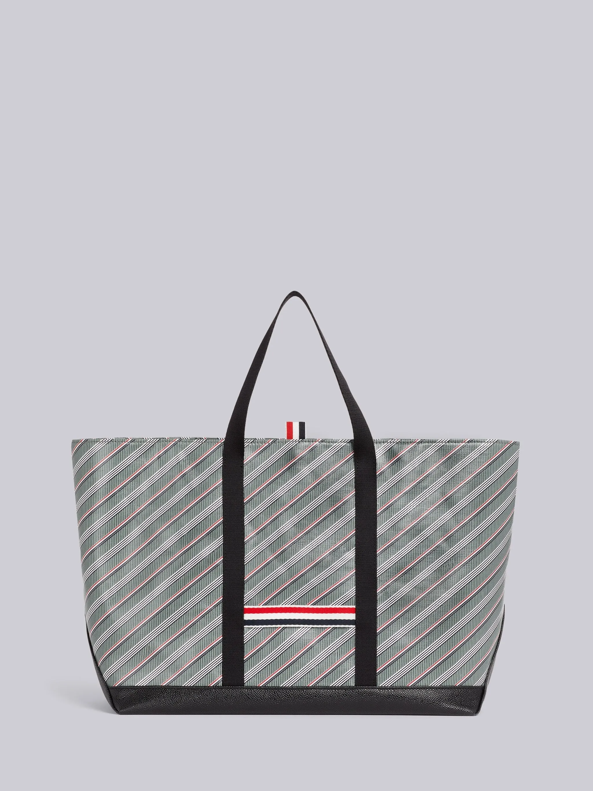 STRIPED LEATHER-TRIM TOTE BAG sold by Thom Browne product image thumbnail 4