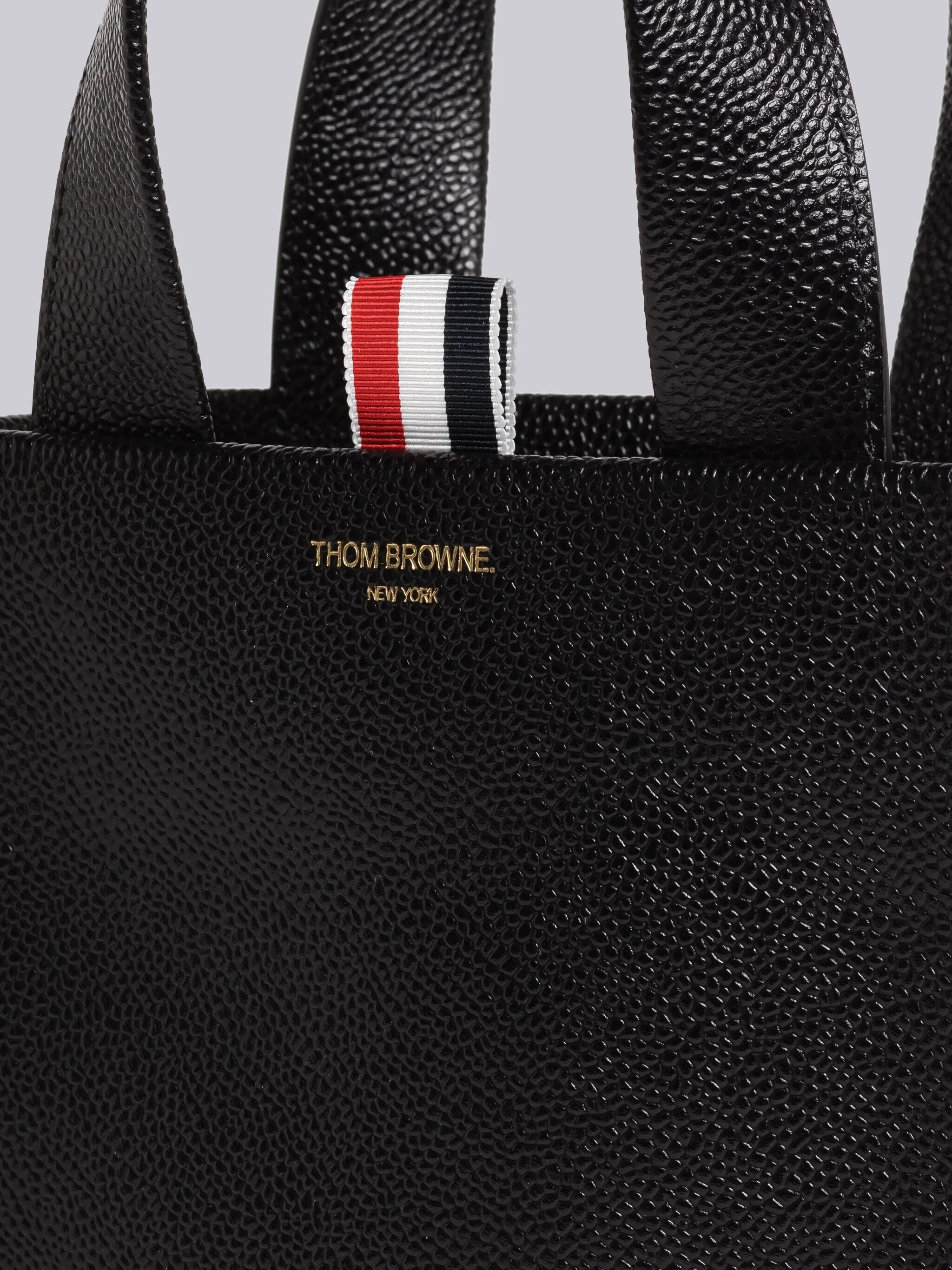 PEBBLE GRAIN LEATHER SMALL SQUARE TOTE BAG sold by Thom Browne product image thumbnail 3