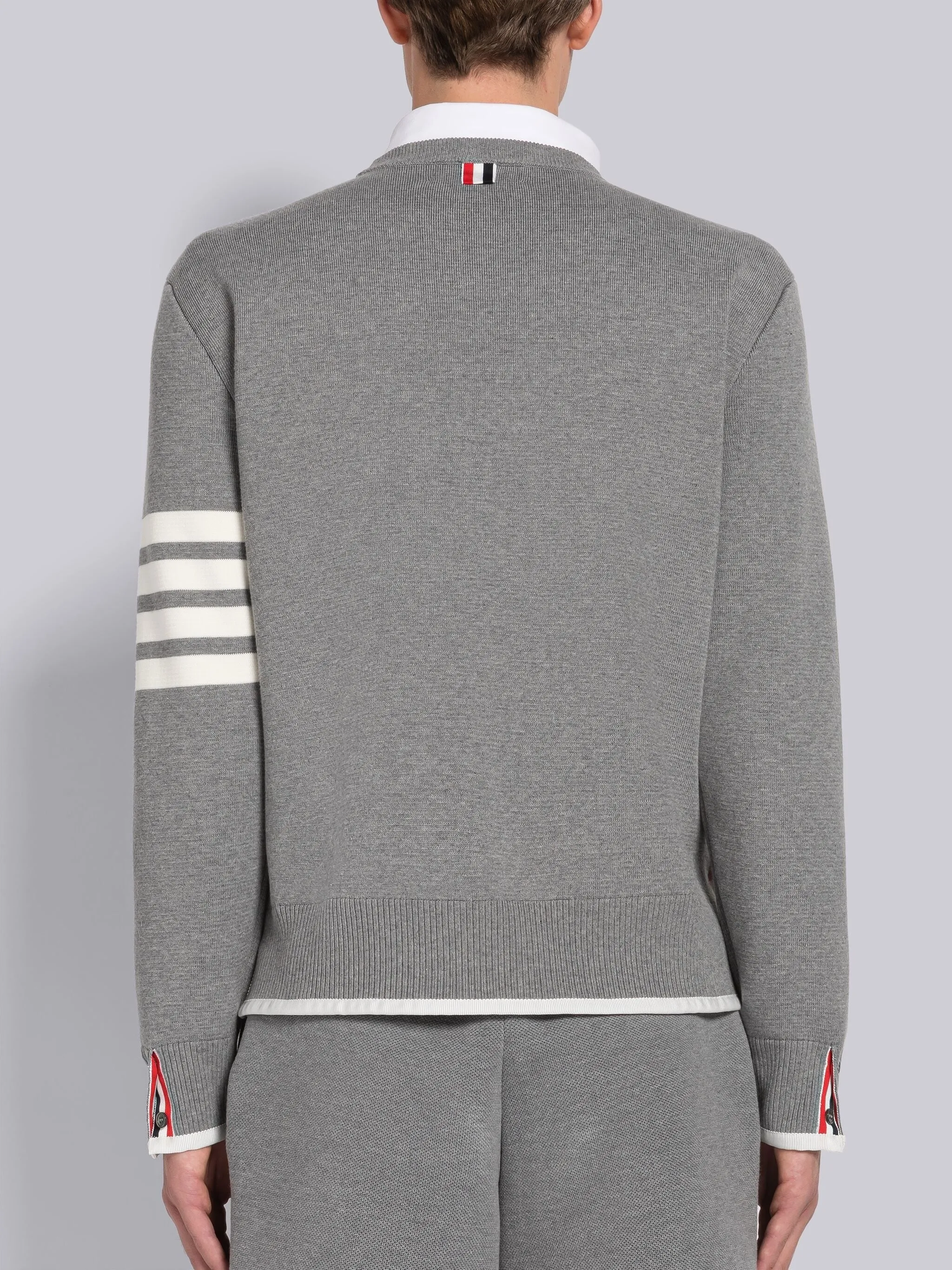 MILANO STITCH TIPPING 4-BAR BOXY CREW NECK PULLOVER sold by Thom Browne product image thumbnail 5