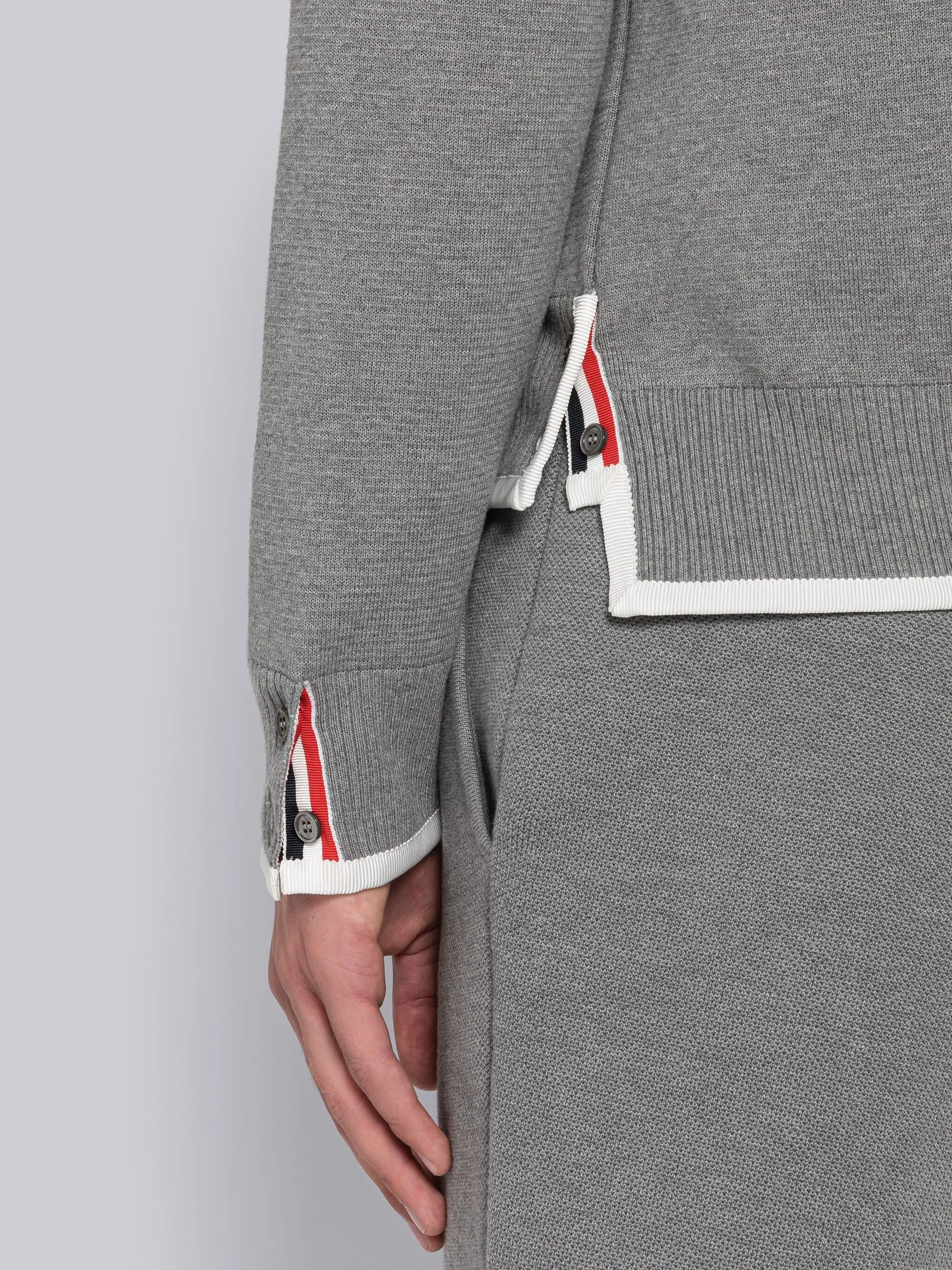 MILANO STITCH TIPPING 4-BAR BOXY CREW NECK PULLOVER sold by Thom Browne product image thumbnail 4