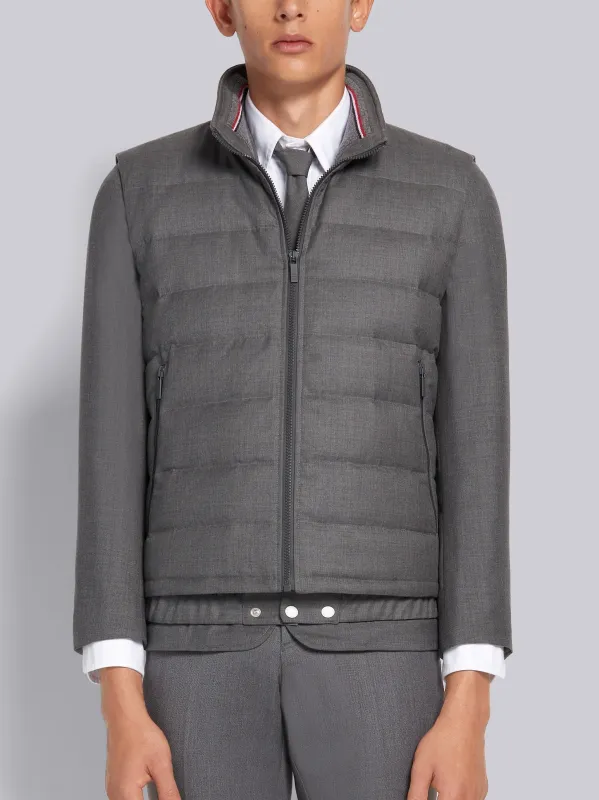 MEDIUM GREY DOWN FILLED SUPER 120S TWILL SKI VEST sold by Thom Browne