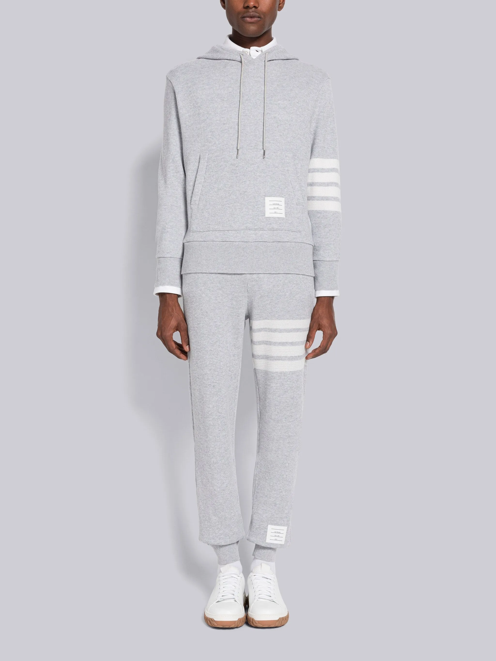 CASHMERE WAFFLE 4-BAR SWEATPANTS sold by Thom Browne product image thumbnail 4