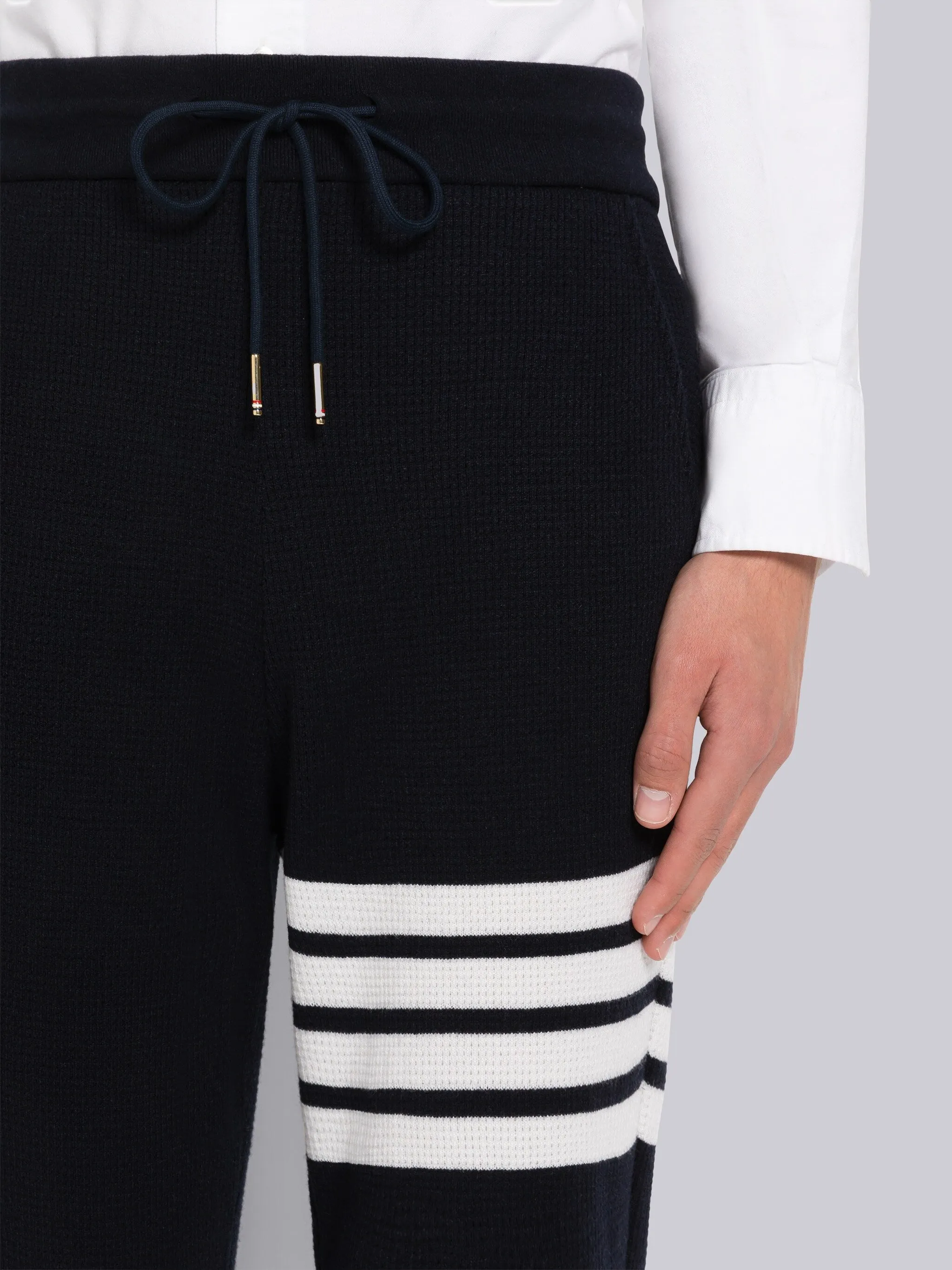 CASHMERE WAFFLE 4-BAR SWEATPANTS sold by Thom Browne product image thumbnail 3
