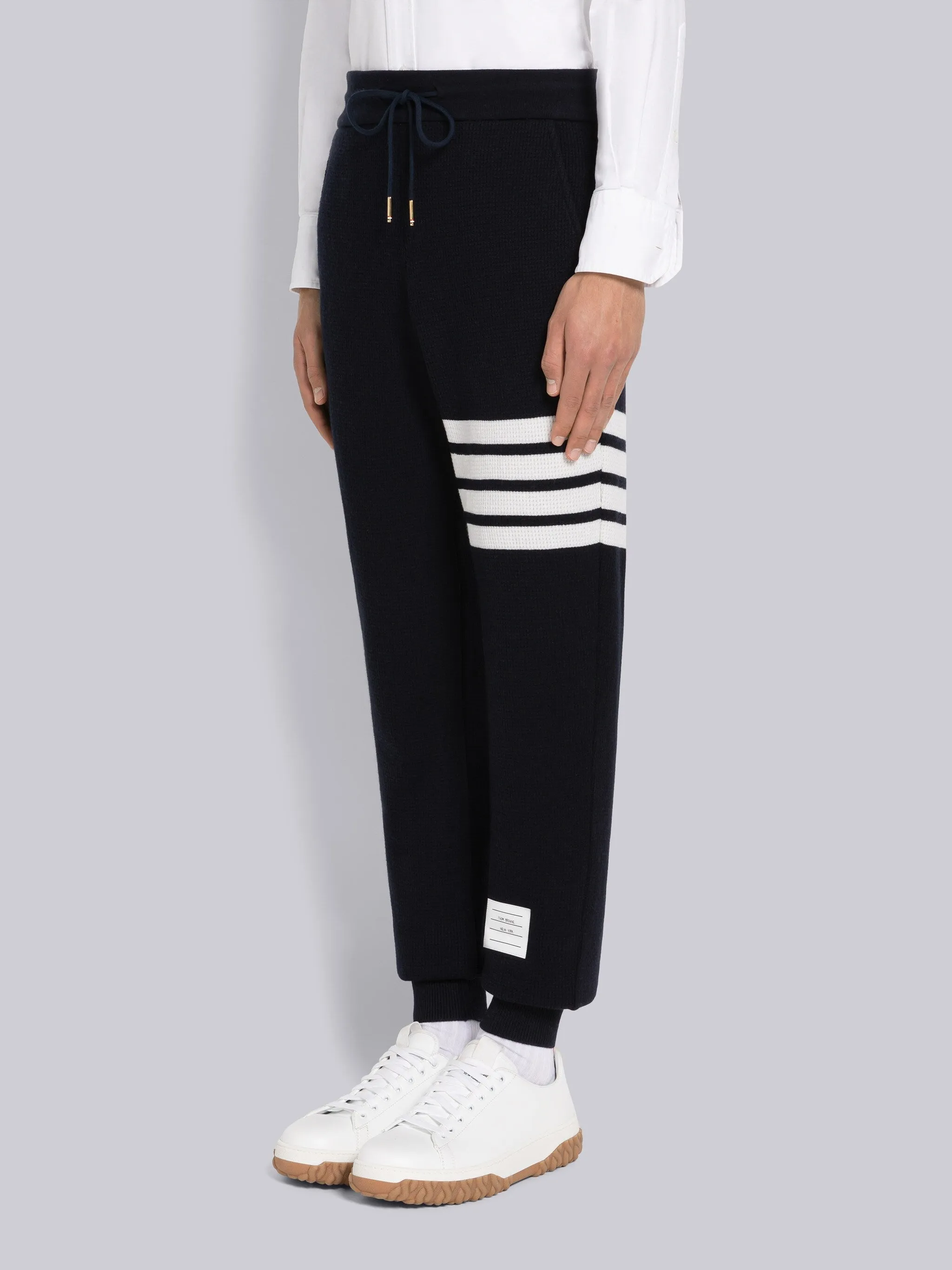 CASHMERE WAFFLE 4-BAR SWEATPANTS sold by Thom Browne product image thumbnail 4