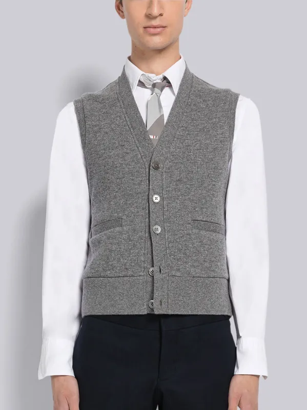 CASHMERE WAFFLE CARDIGAN VEST made by Thom Browne