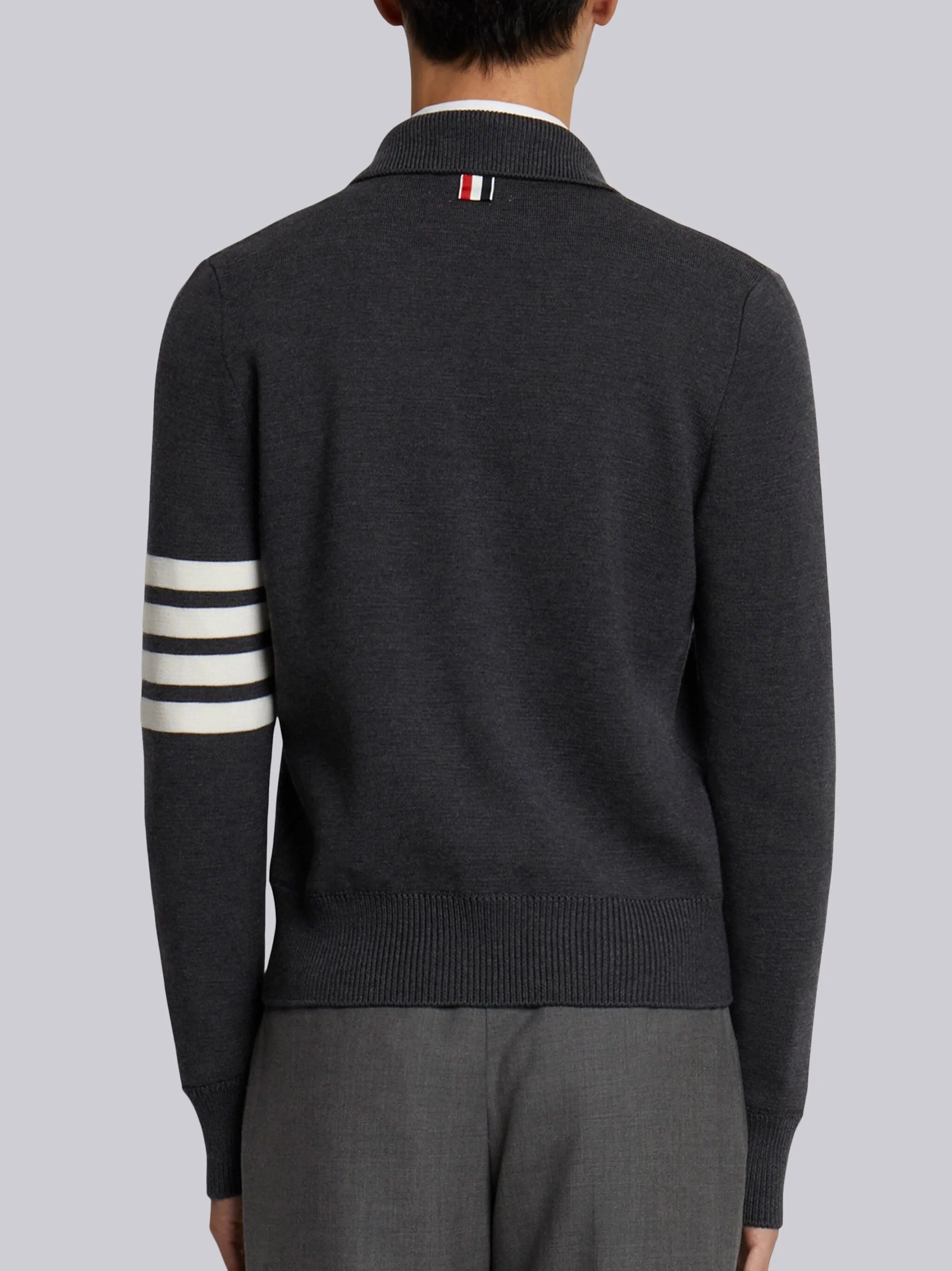 4-BAR STRIPE ZIP-UP BOMBER JACKET sold by Thom Browne product image thumbnail 3