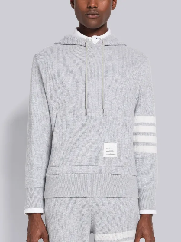 CASHMERE WAFFLE 4-BAR HOODIE PULLOVER sold by Thom Browne