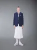 COTTON SEERSUCKER PLEATED SKIRT sold by Thom Browne