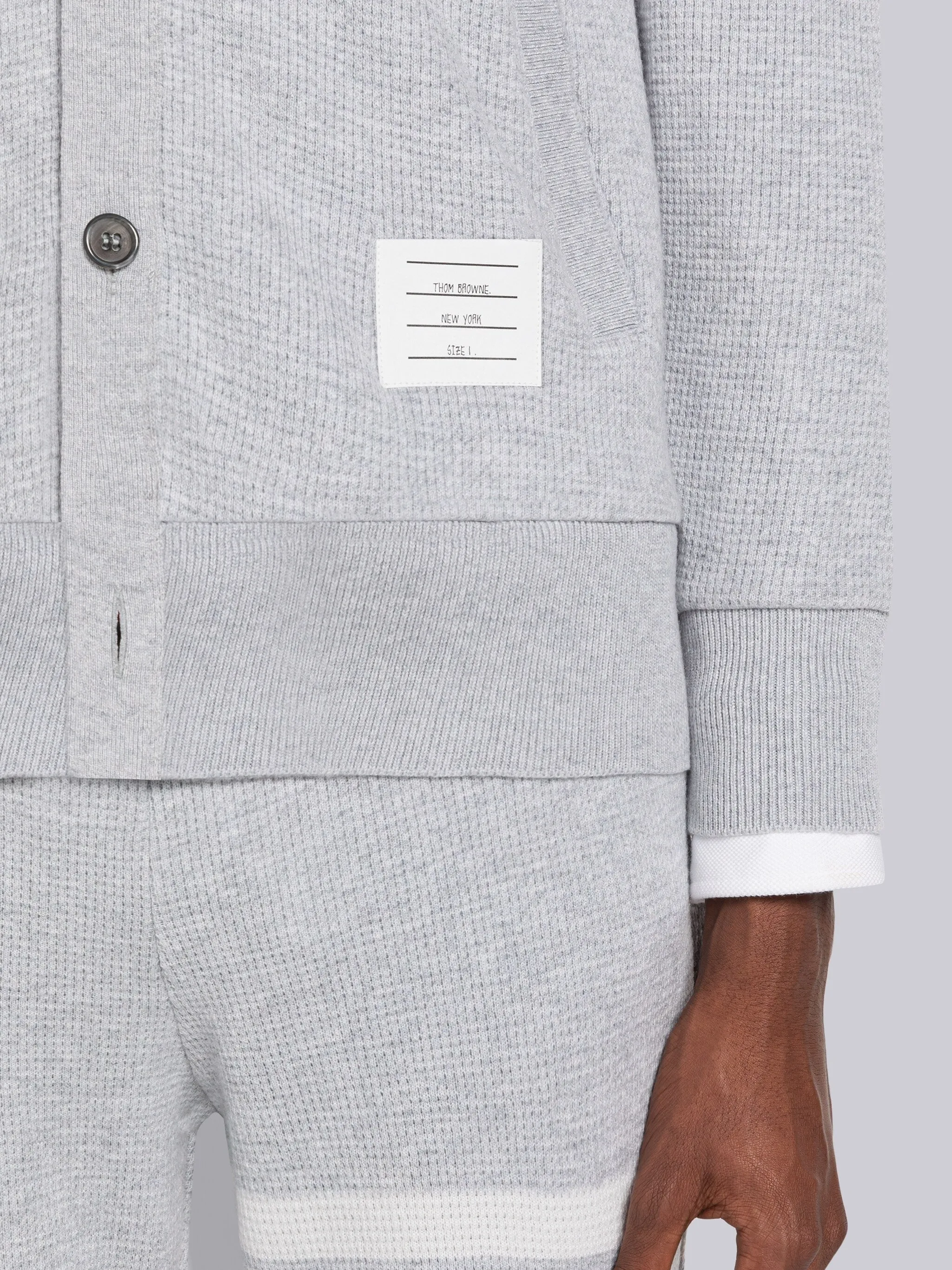 CASHMERE WAFFLE 4-BAR CARDIGAN JACKET sold by Thom Browne product image thumbnail 2