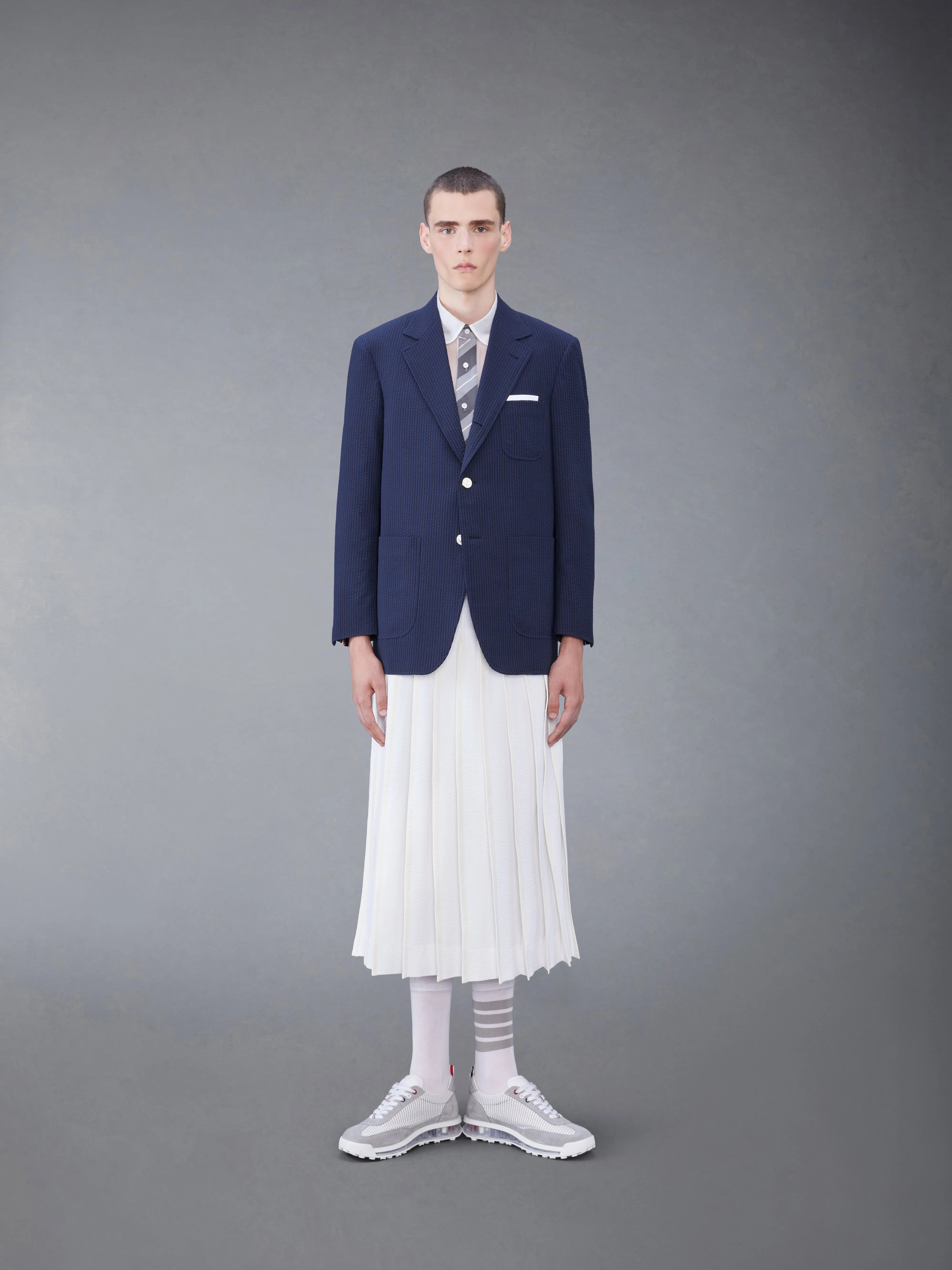 WOOL SEERSUCKER PATCH POCKET SPORT COAT sold by Thom Browne product image thumbnail 3