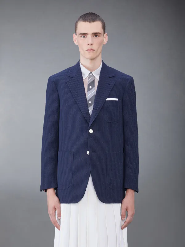 WOOL SEERSUCKER PATCH POCKET SPORT COAT sold by Thom Browne