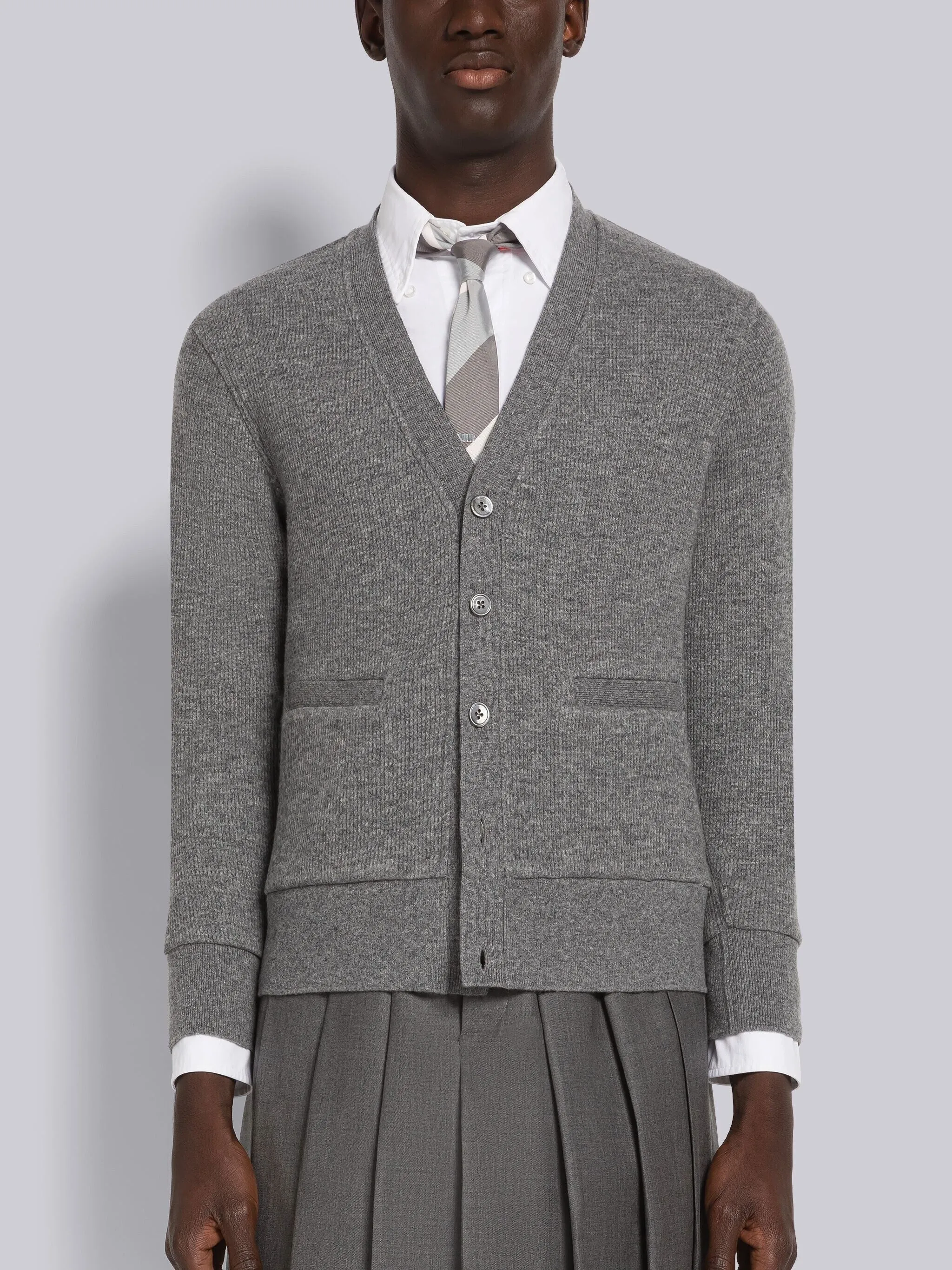 CASHMERE WAFFLE CARDIGAN sold by Thom Browne