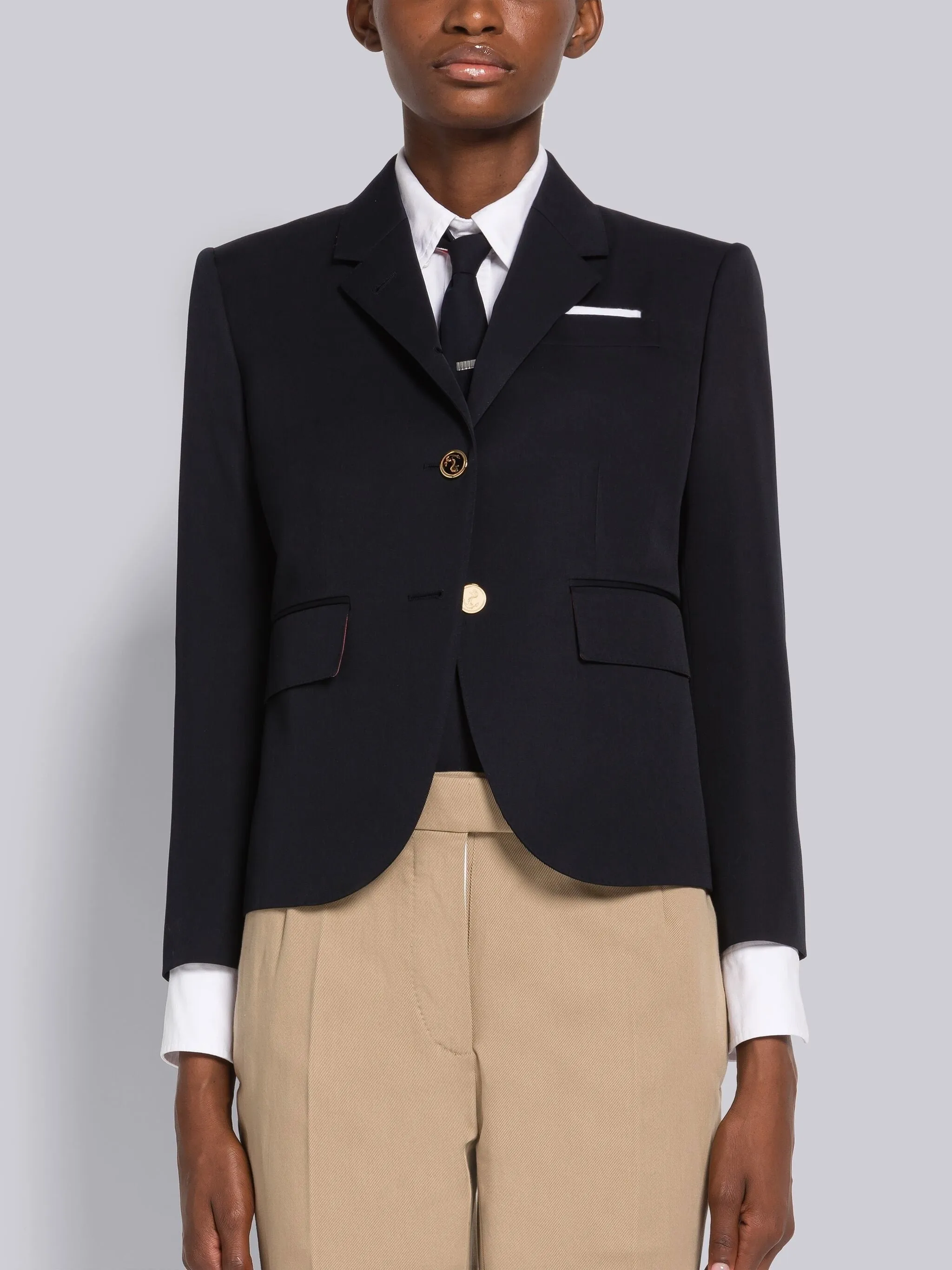 WOOL GABARDINE HIGH ARMHOLE SPORT COAT sold by Thom Browne