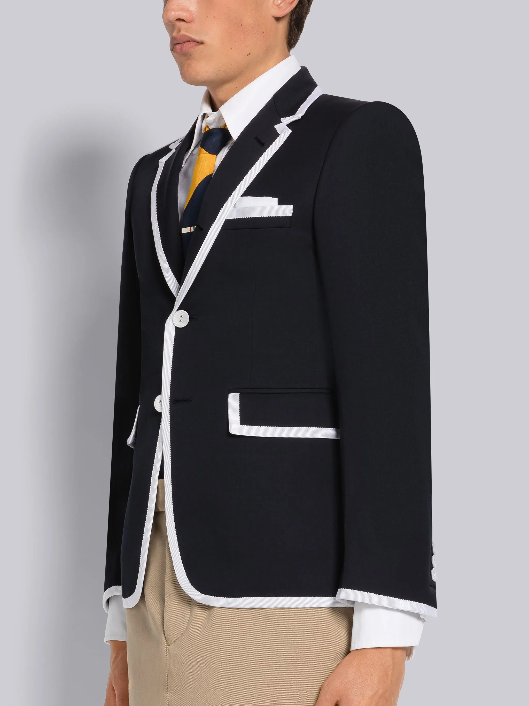 STIFF WOOL GABARDINE CLASSIC SPORT COAT sold by Thom Browne product image thumbnail 2