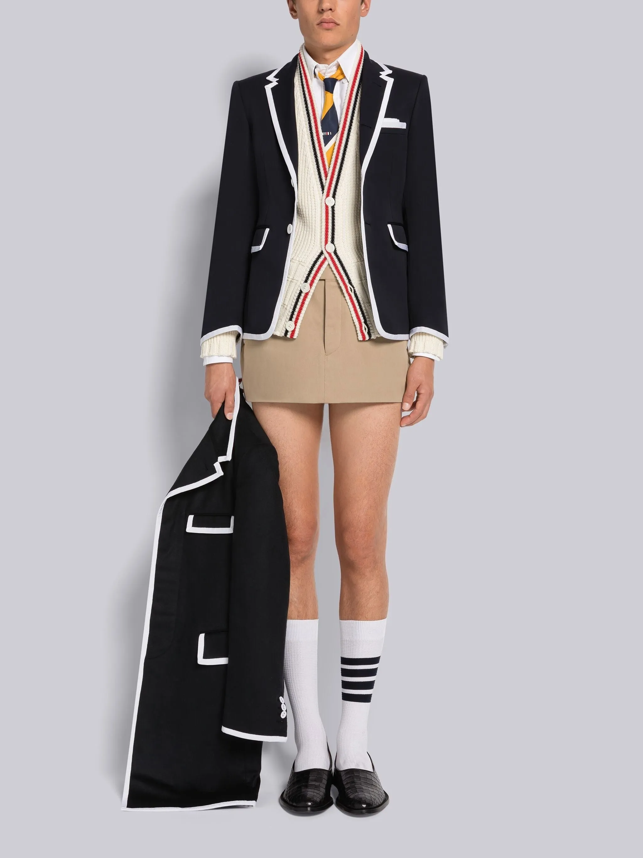 STIFF WOOL GABARDINE CLASSIC SPORT COAT sold by Thom Browne product image thumbnail 3