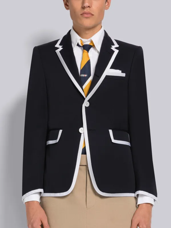 STIFF WOOL GABARDINE CLASSIC SPORT COAT sold by Thom Browne