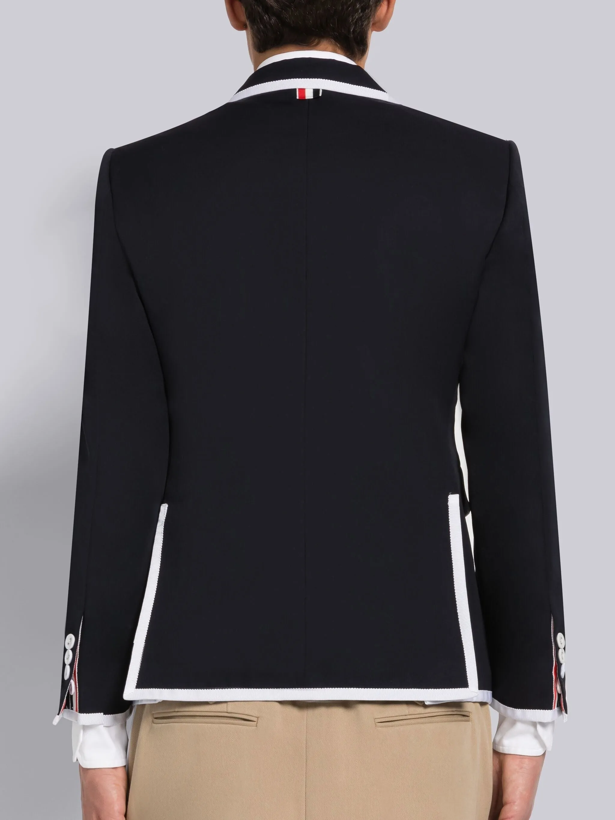 STIFF WOOL GABARDINE CLASSIC SPORT COAT sold by Thom Browne product image thumbnail 4