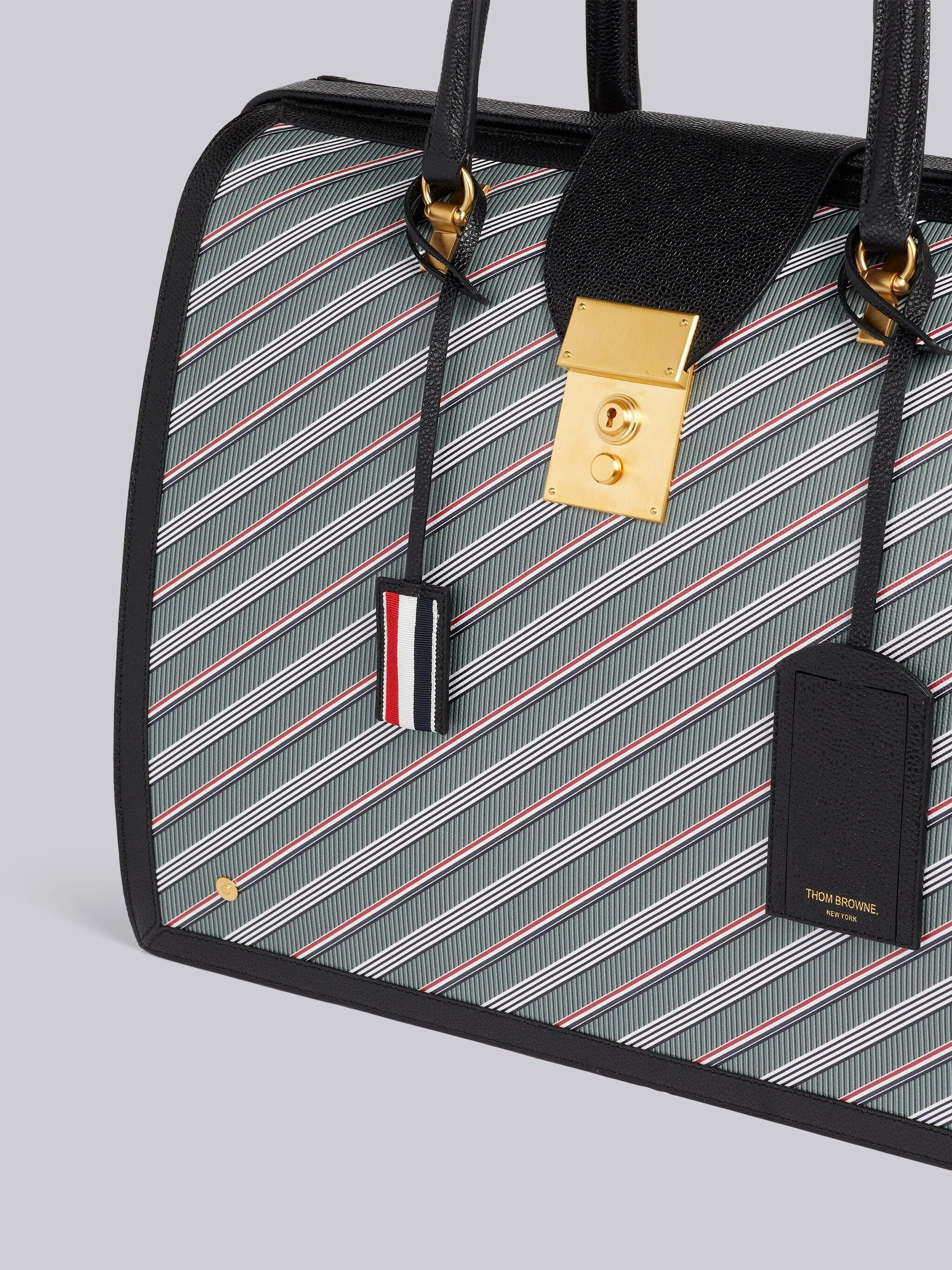 MEDIUM GREY MONOGRAM COATED CANVAS LEATHER FRAME MR. THOM BAG sold by Thom Browne product image thumbnail 5