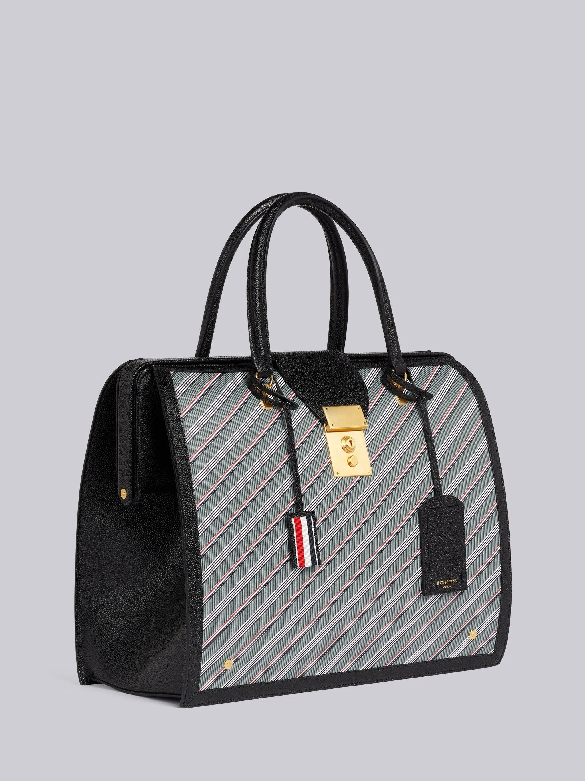 MEDIUM GREY MONOGRAM COATED CANVAS LEATHER FRAME MR. THOM BAG sold by Thom Browne product image thumbnail 2