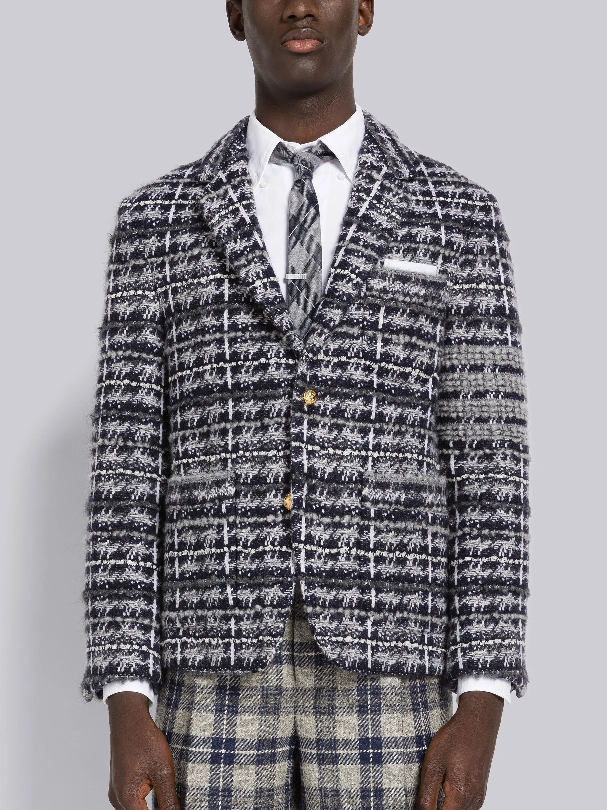 TWEED SINGLE-BREASTED BLAZER sold by Thom Browne