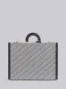 MEDIUM GREY MONOGRAM COATED CANVAS LEATHER FRAME ATTACHE CASE sold by Thom Browne