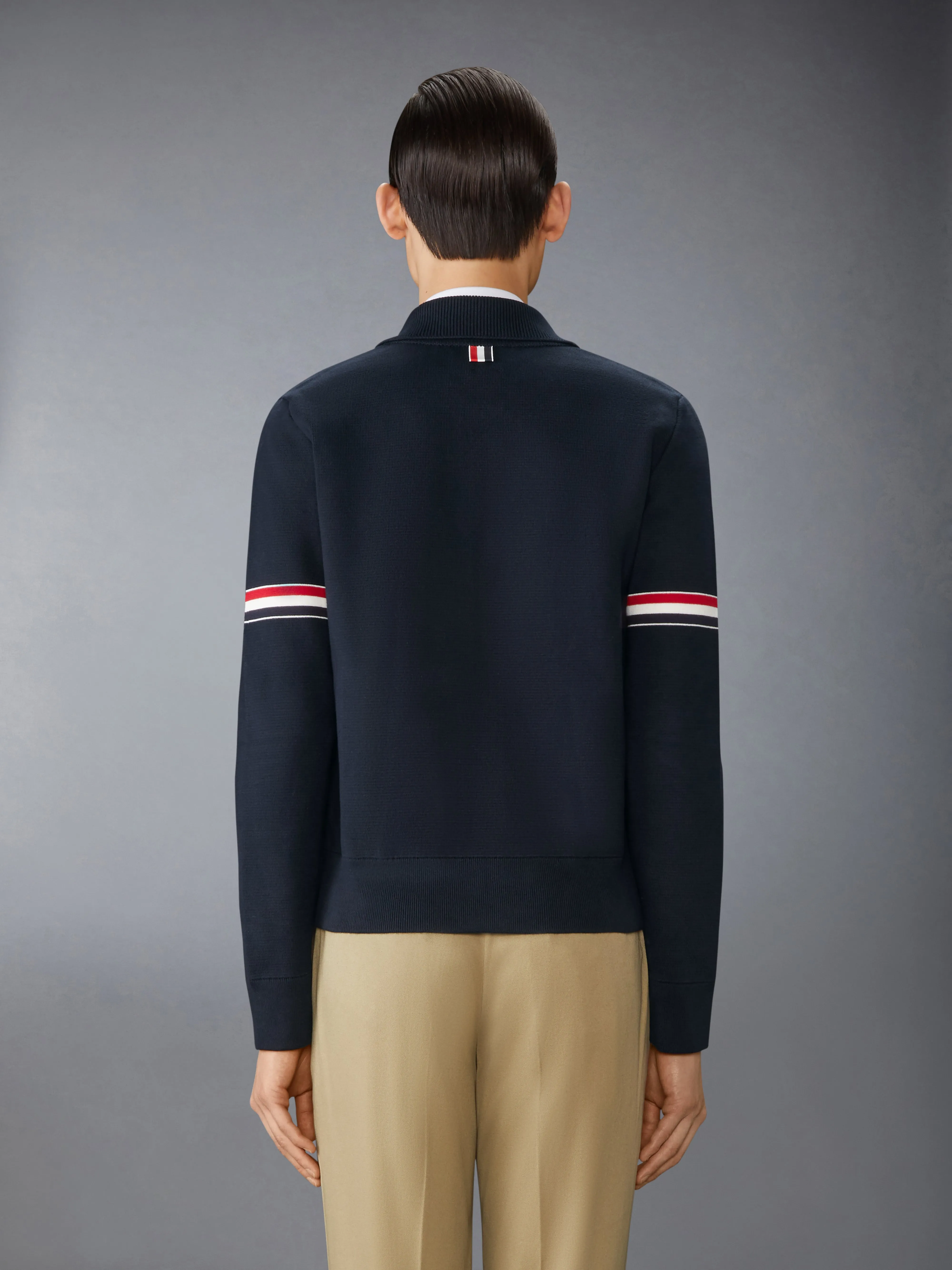 COTTON MILANO STITCH ARMBAND BOMBER JACKET sold by Thom Browne product image thumbnail 3