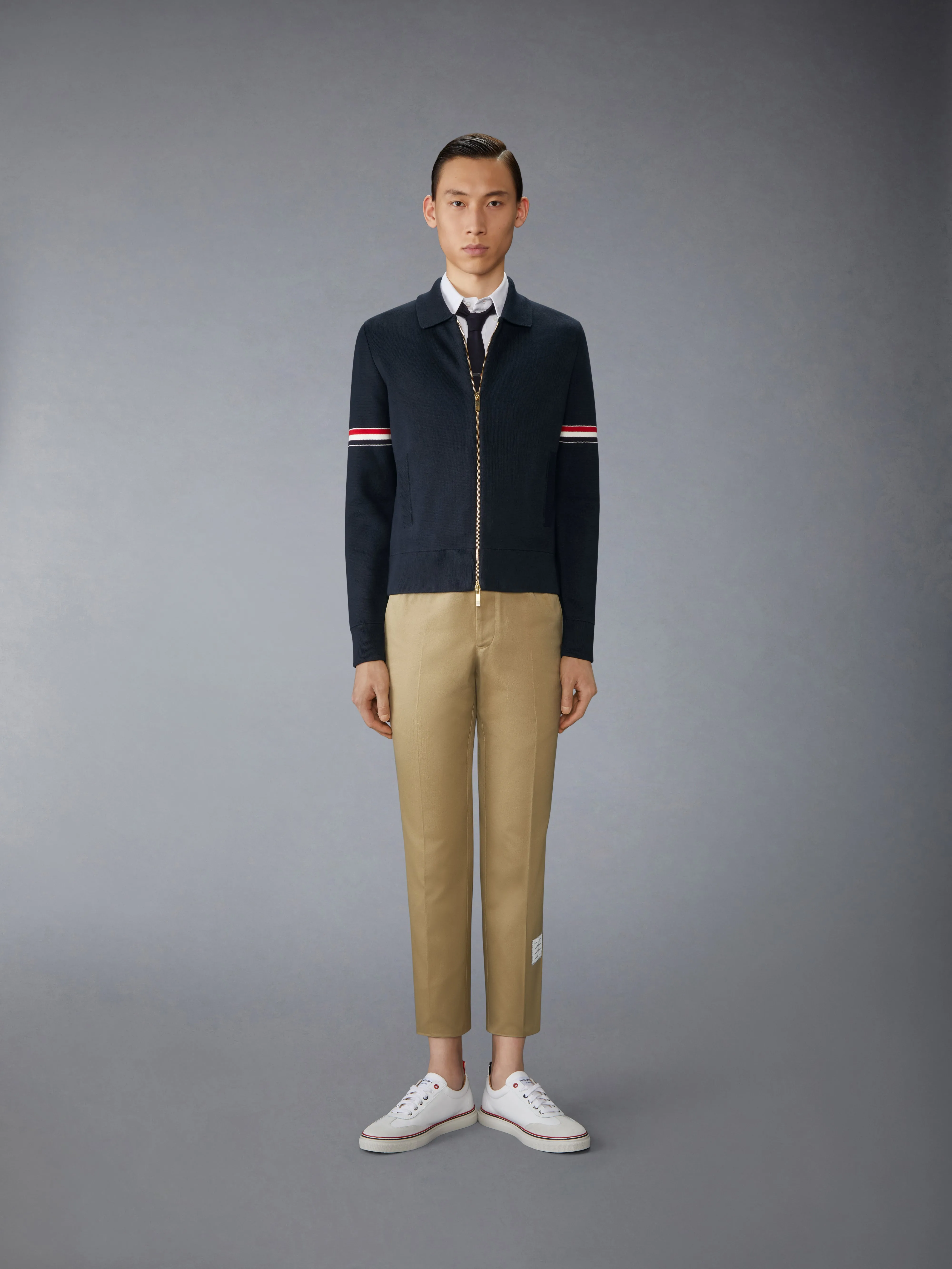 COTTON MILANO STITCH ARMBAND BOMBER JACKET sold by Thom Browne product image thumbnail 2