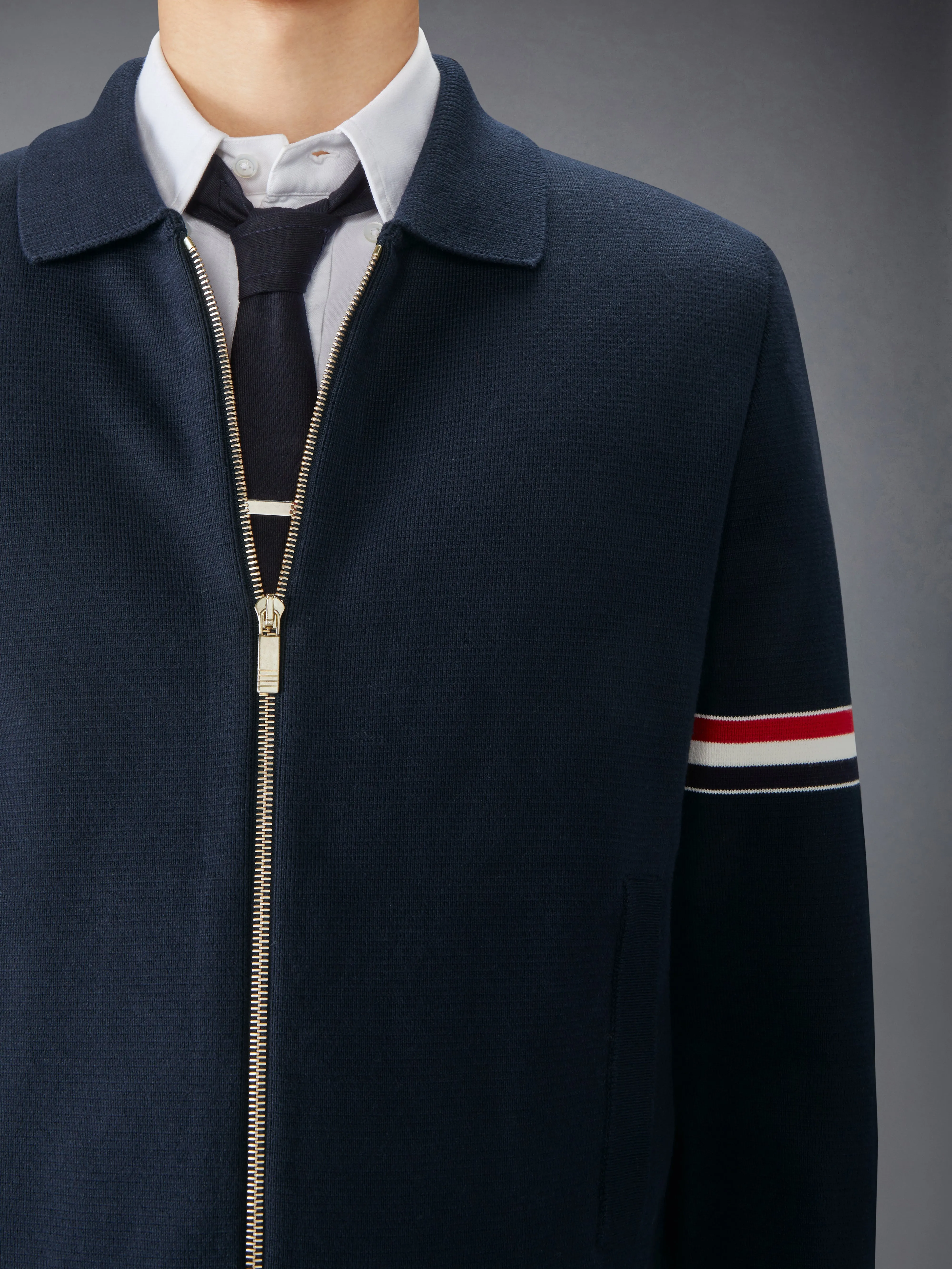 COTTON MILANO STITCH ARMBAND BOMBER JACKET sold by Thom Browne product image thumbnail 5