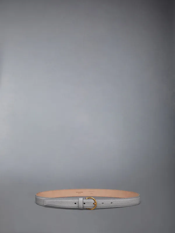 PEBBLE GRAIN ROUND BUCKLE BELT sold by Thom Browne