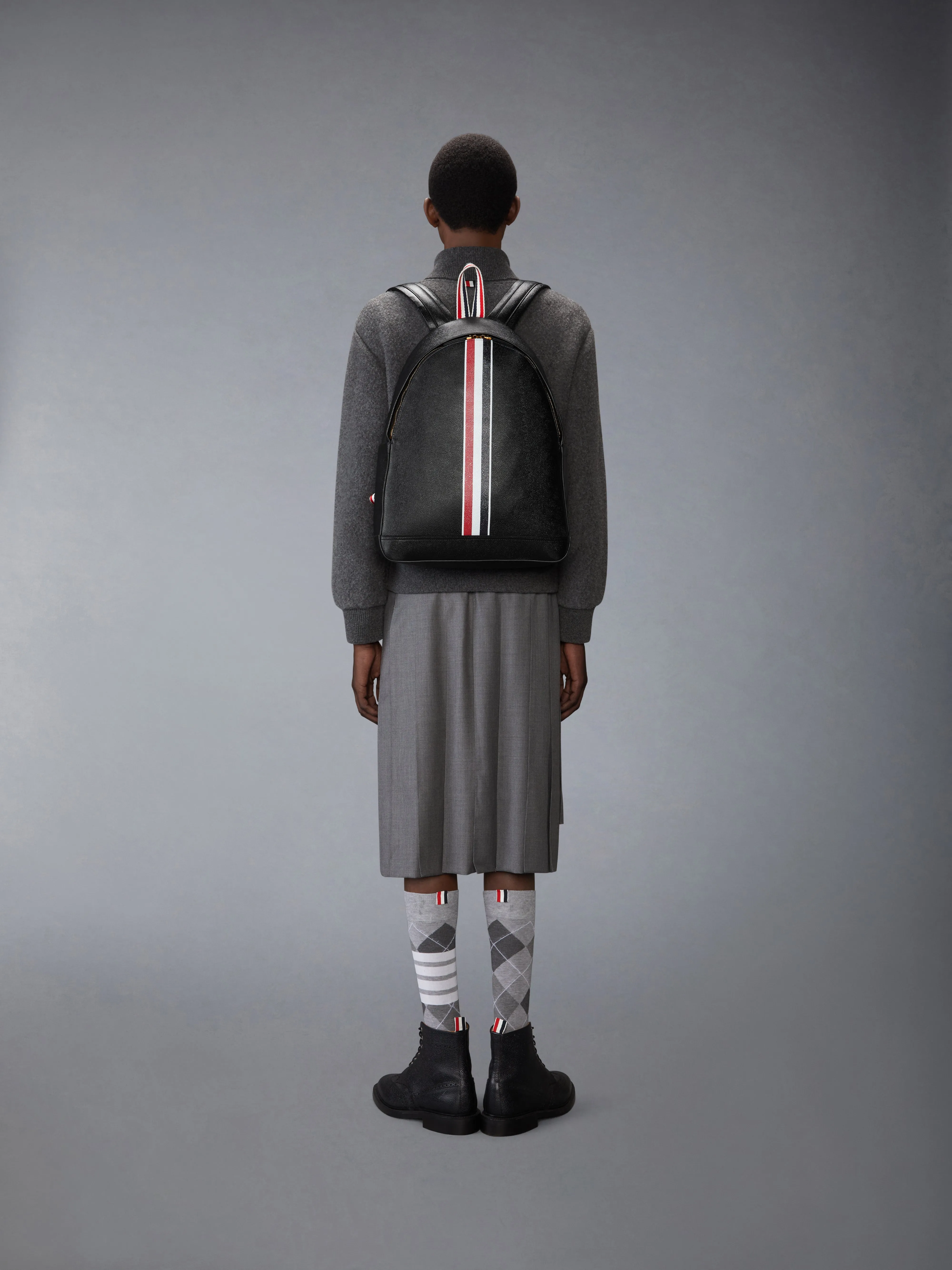 PEBBLE GRAIN RWB STRIPE BACKPACK sold by Thom Browne product image thumbnail 4
