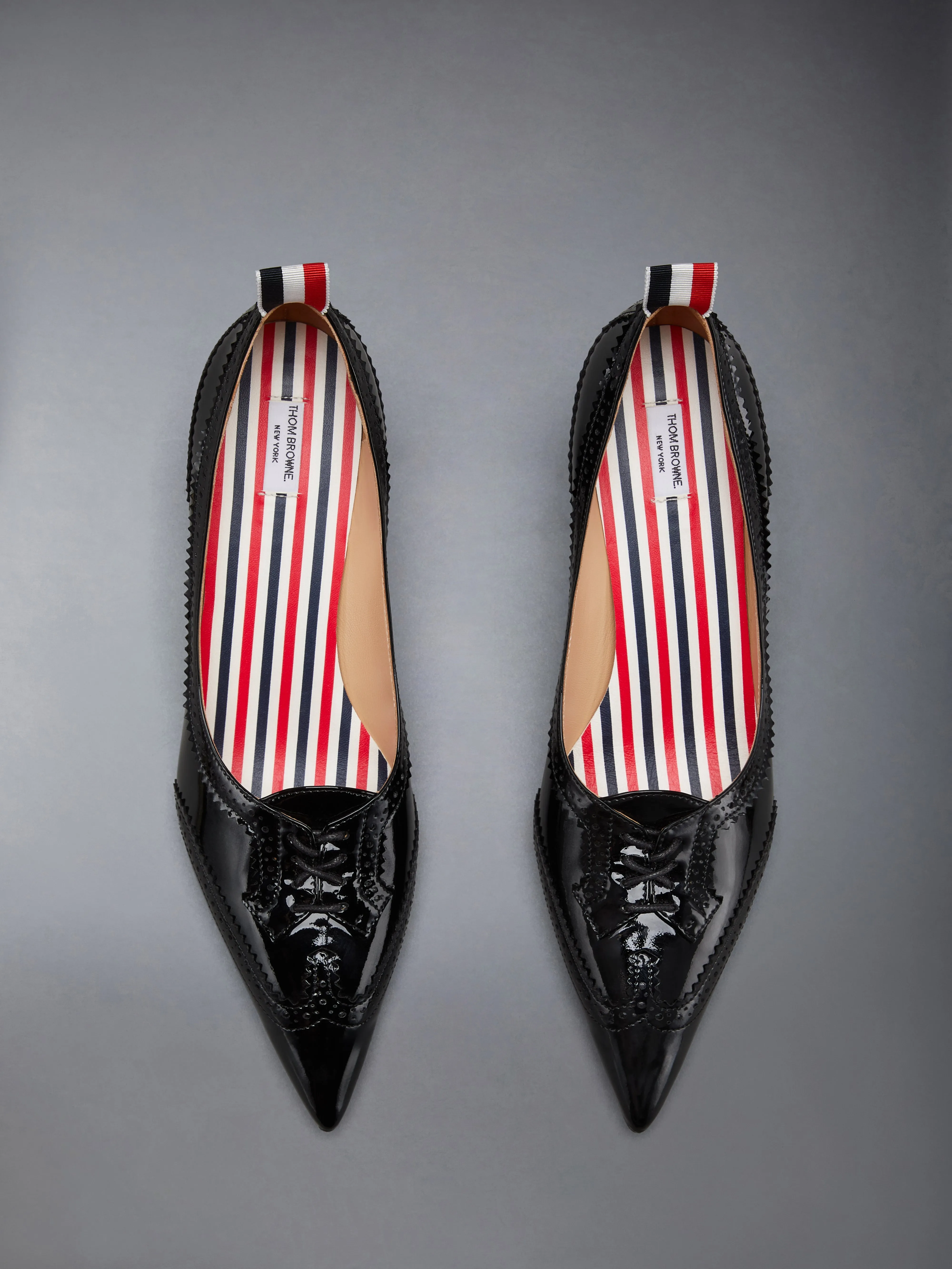 SOFT PATENT LEATHER WINGTIP 50MM CURVED HEEL PUMP sold by Thom Browne product image thumbnail 5