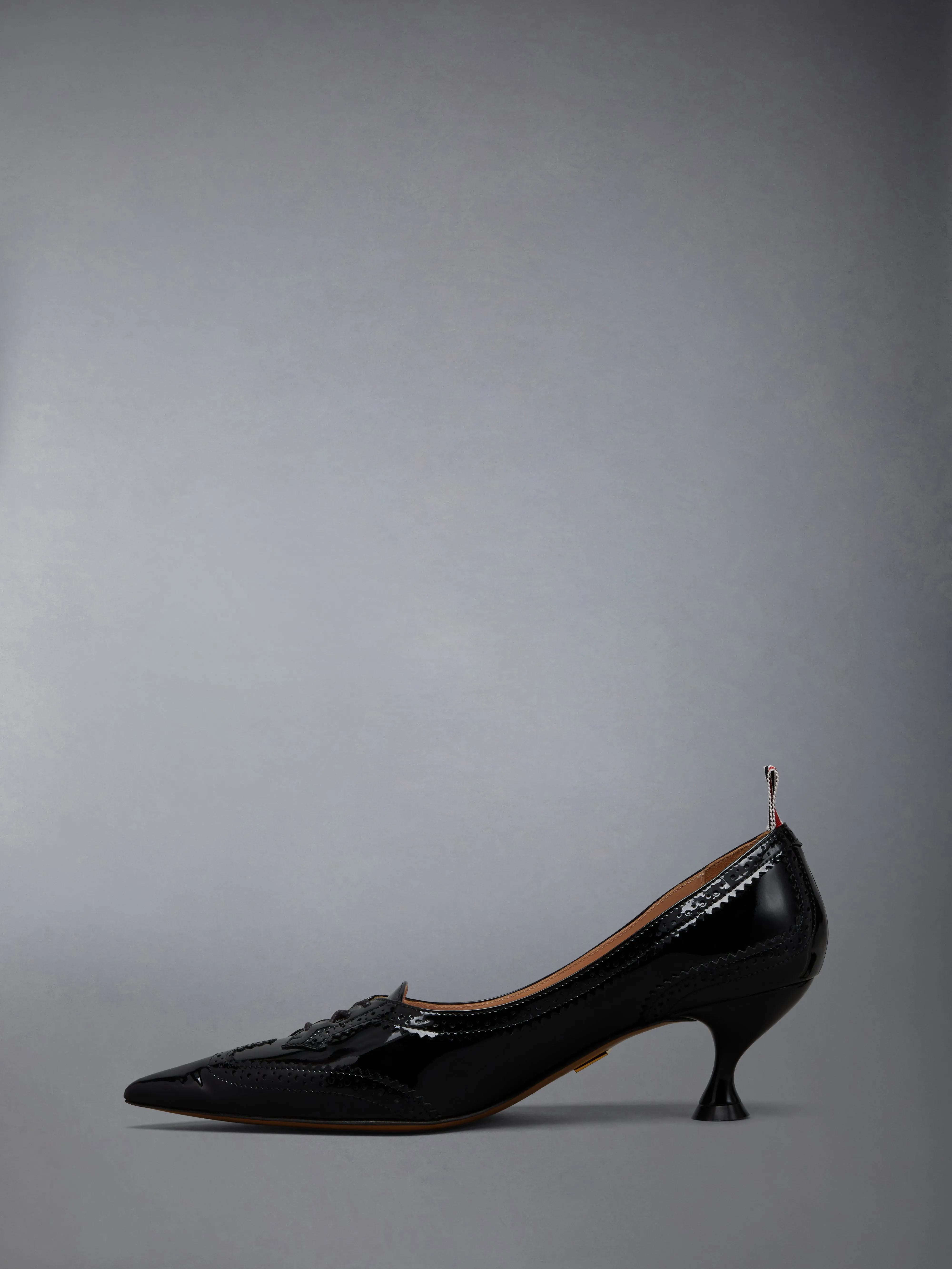 SOFT PATENT LEATHER WINGTIP 50MM CURVED HEEL PUMP sold by Thom Browne product image thumbnail 3