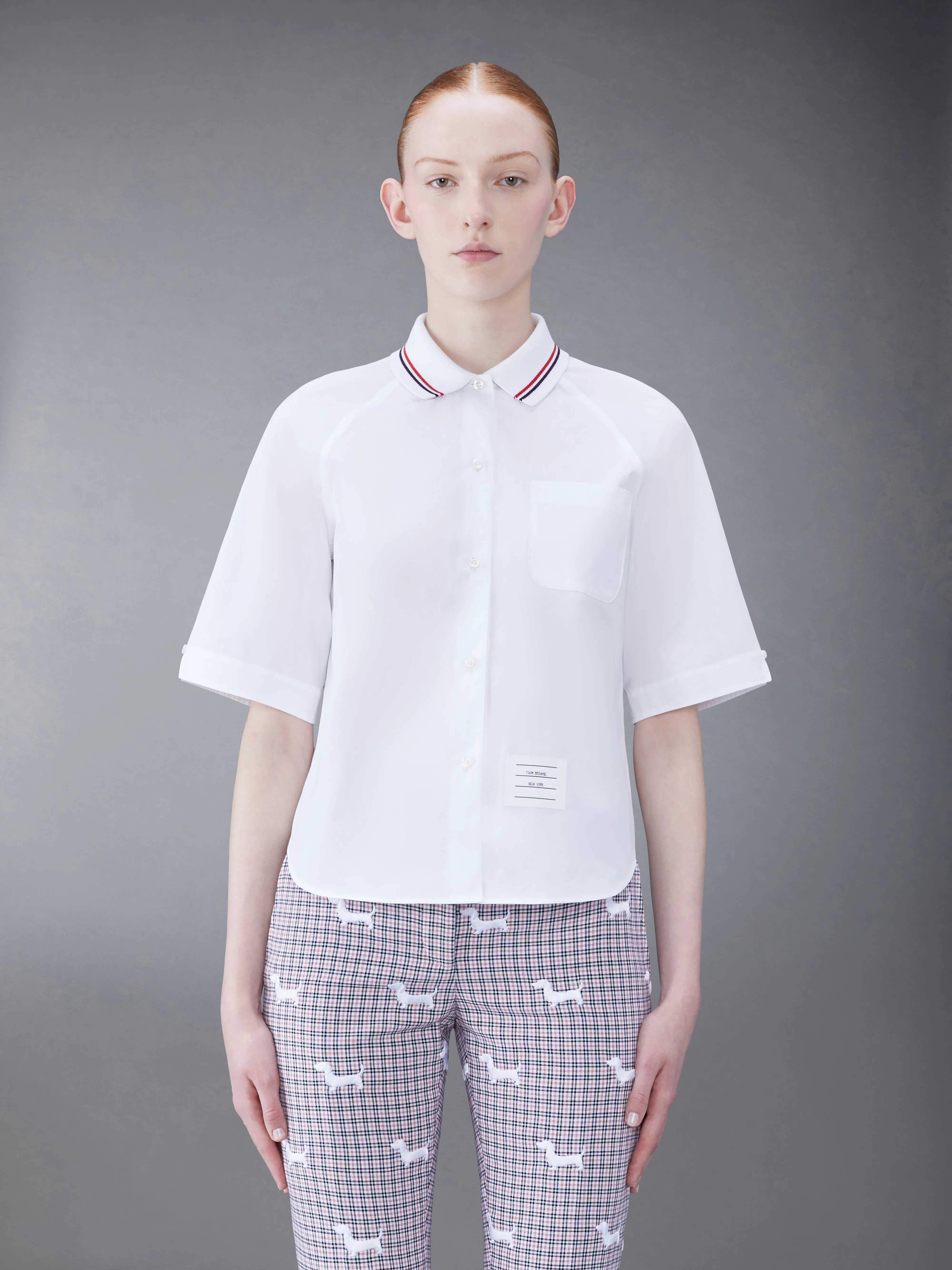 POPLIN BOX PLEAT SHIRT sold by Thom Browne