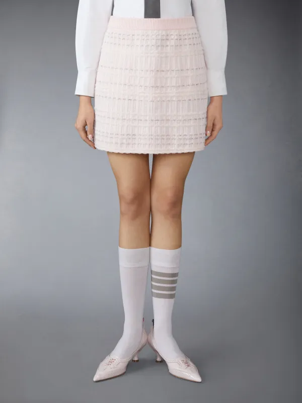 SEERSUCKER KNIT TWEED JACQUARD MINI SKIRT sold by Thom Browne