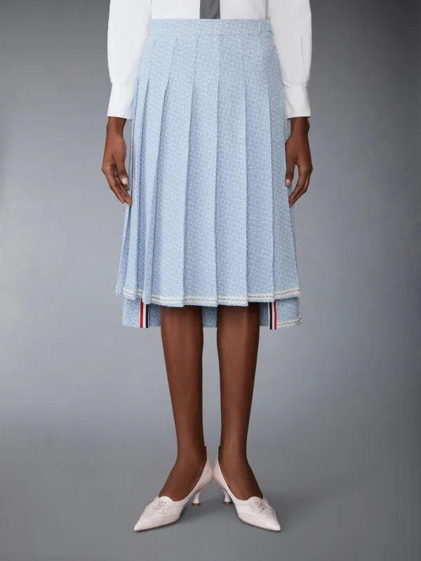 SOLID TWEED KNEE LENGTH PLEATED SKIRT made by Thom Browne