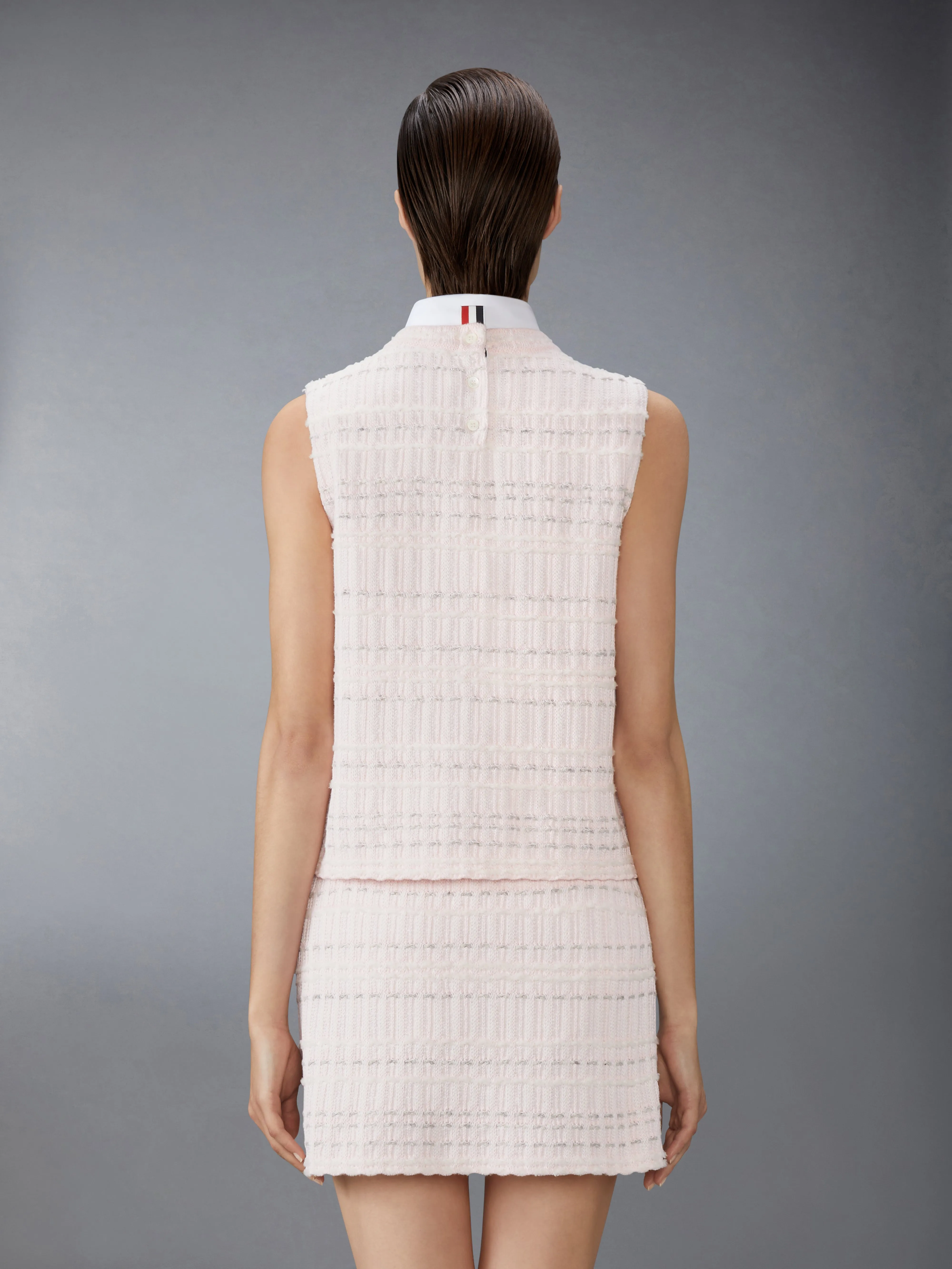 SEERSUCKER KNIT TWEED JACQUARD SHELL TOP sold by Thom Browne product image thumbnail 2