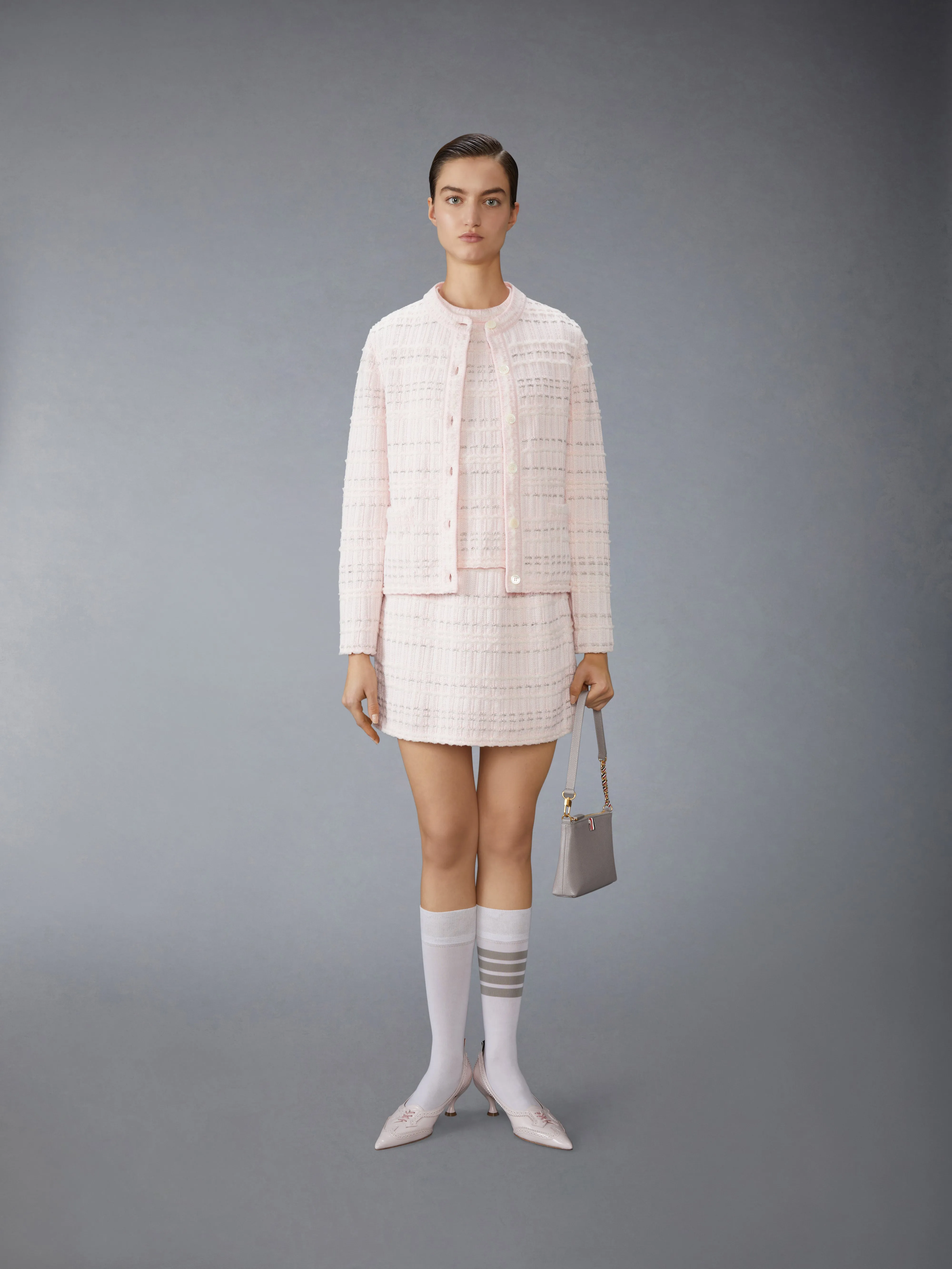 SEERSUCKER KNIT TWEED JACQUARD SHELL TOP sold by Thom Browne product image thumbnail 3