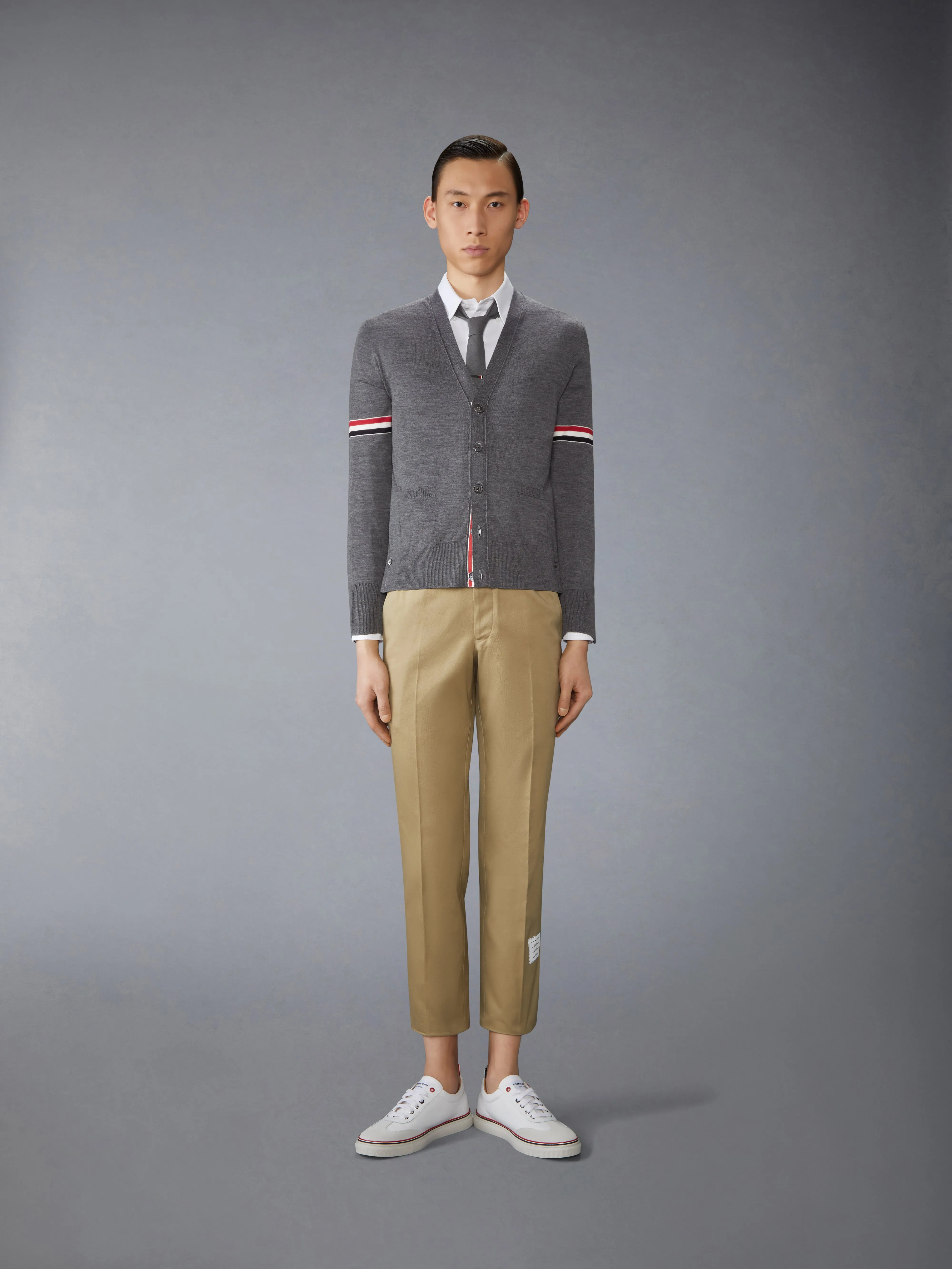 FINE MERINO WOOL RWB ARMBAND CARDIGAN sold by Thom Browne product image thumbnail 2