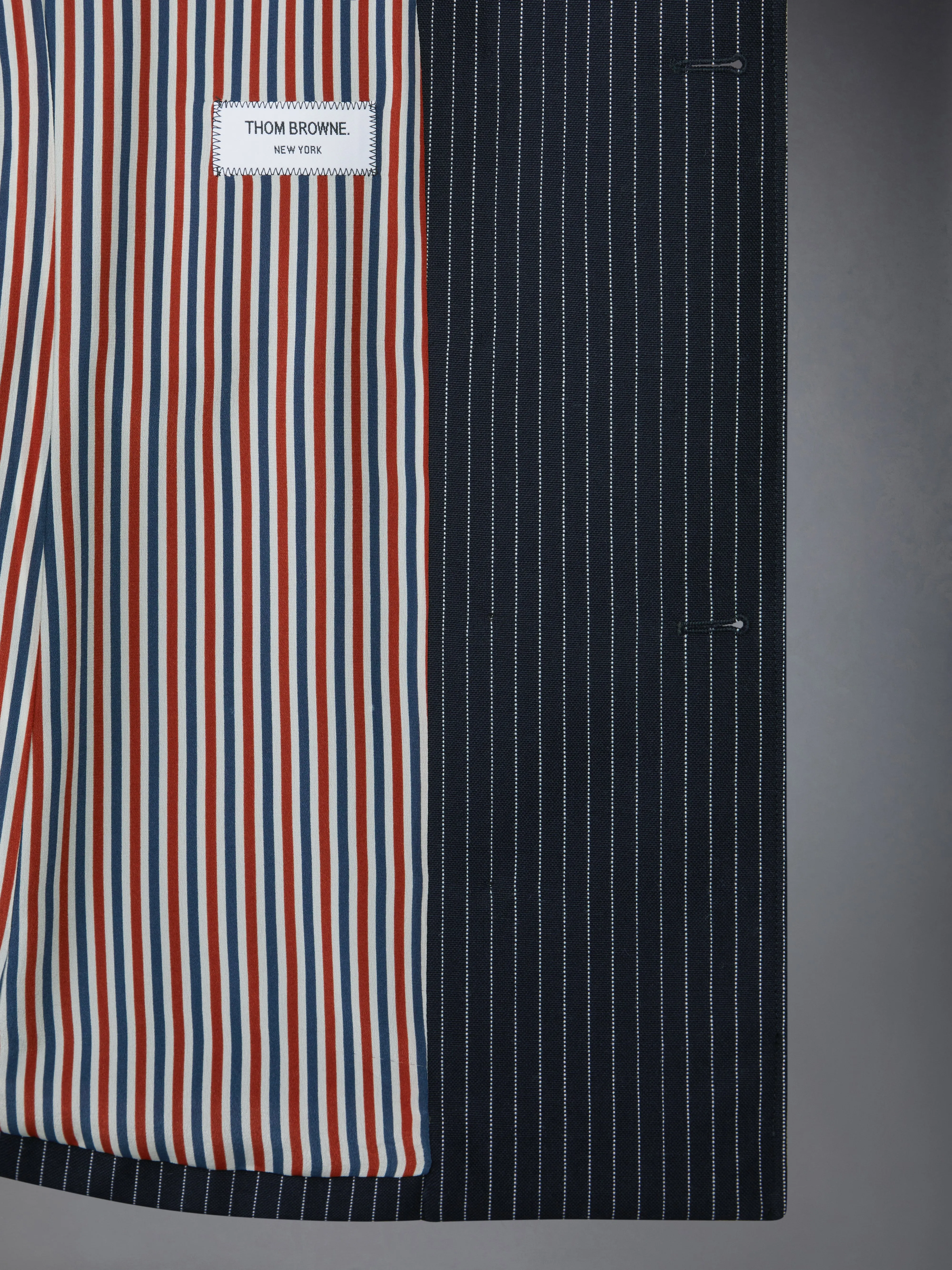 PINSTRIPE HIGH TWIST WOOL SACK SPORTCOAT DRESS sold by Thom Browne product image thumbnail 5