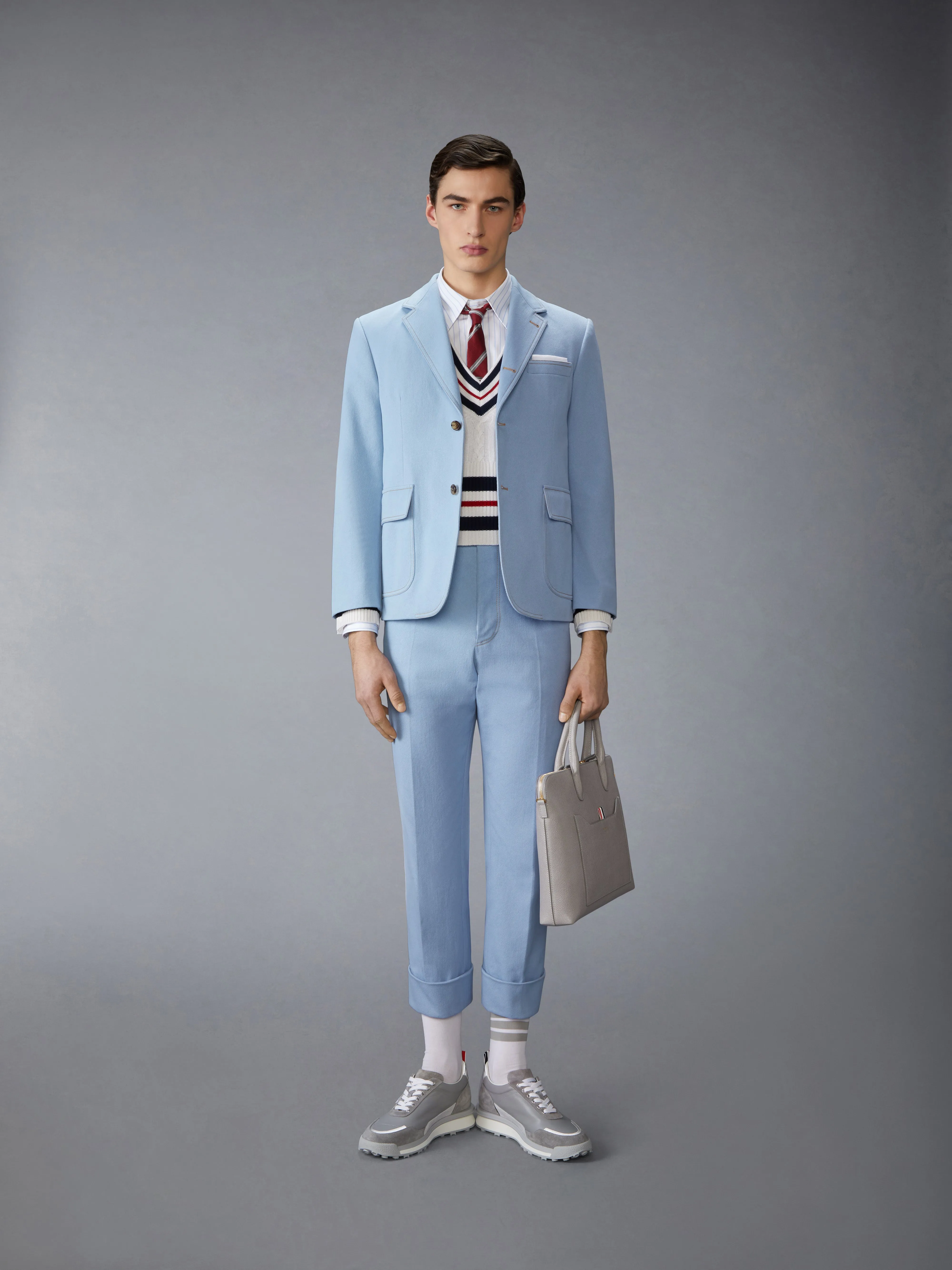 PINSTRIPE POPLIN 4-BAR SHIRT sold by Thom Browne product image thumbnail 3