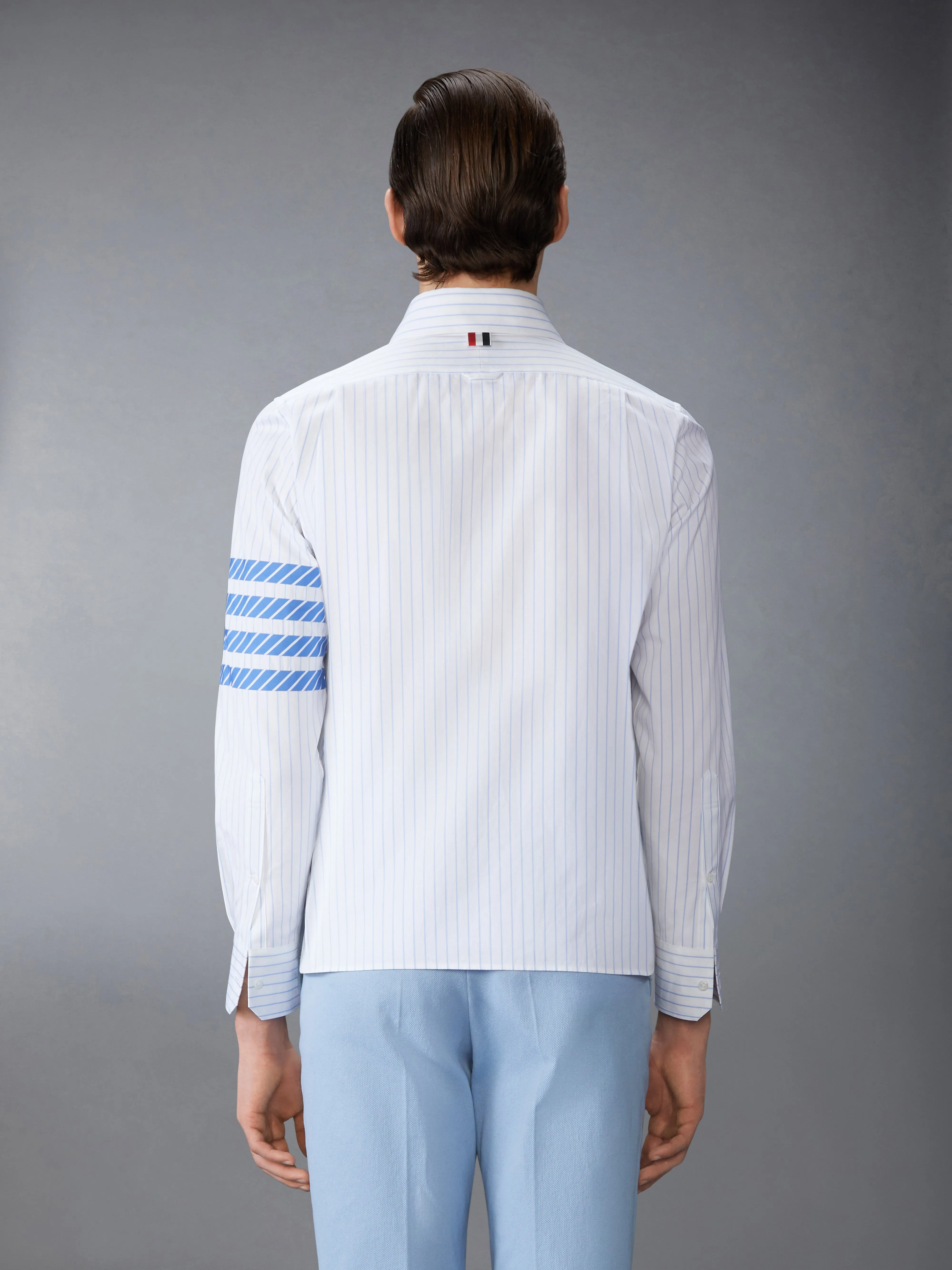 PINSTRIPE POPLIN 4-BAR SHIRT sold by Thom Browne product image thumbnail 2