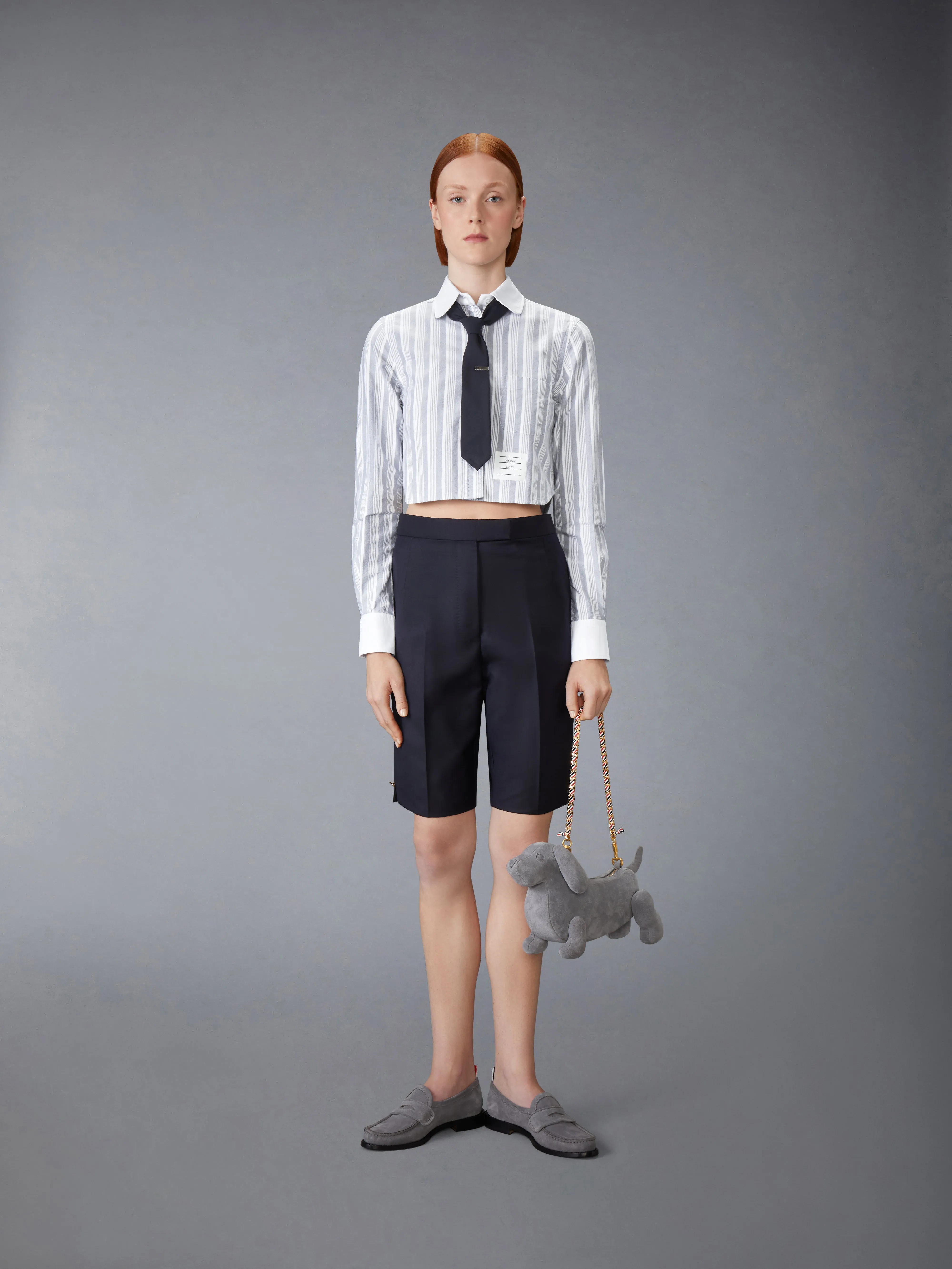 STRIPED OXFORD CROPPED SHIRT sold by Thom Browne product image thumbnail 2