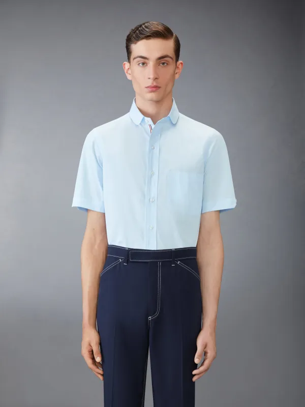 POPLIN ROUND COLLAR SHORT SLEEVE SHIRT sold by Thom Browne