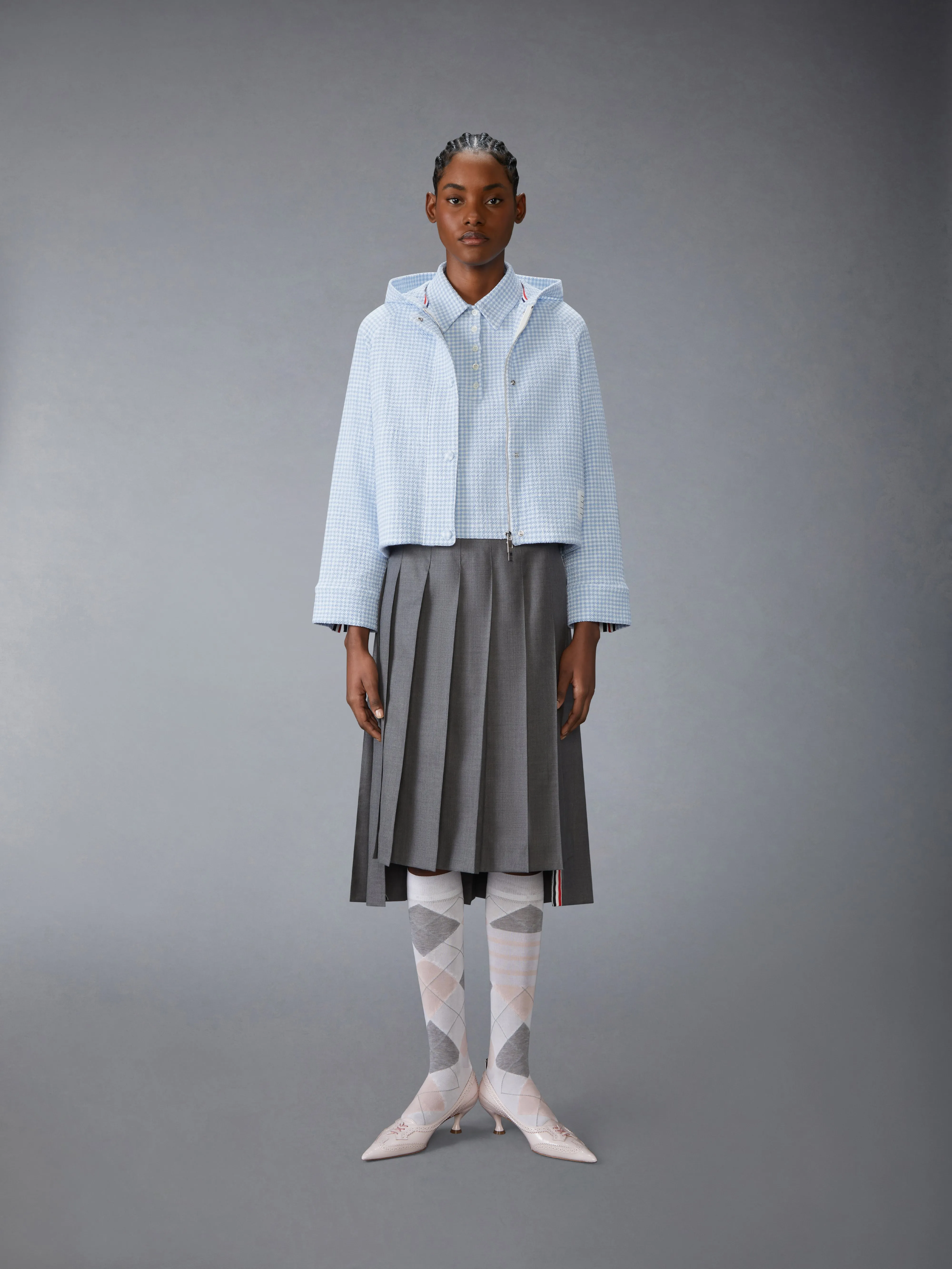 GINGHAM COTTON TWEED POLO sold by Thom Browne product image thumbnail 3